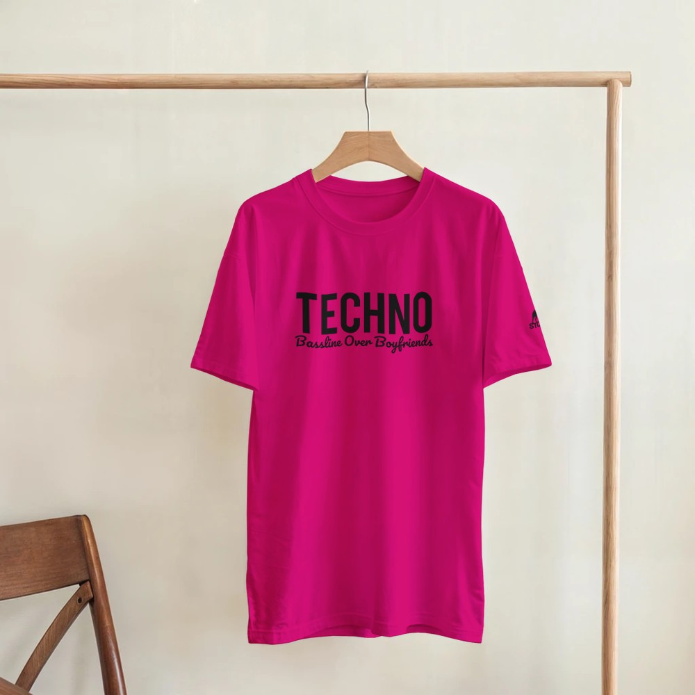Stomp Techno over boyfriends techno rave tshirt - female - pink
