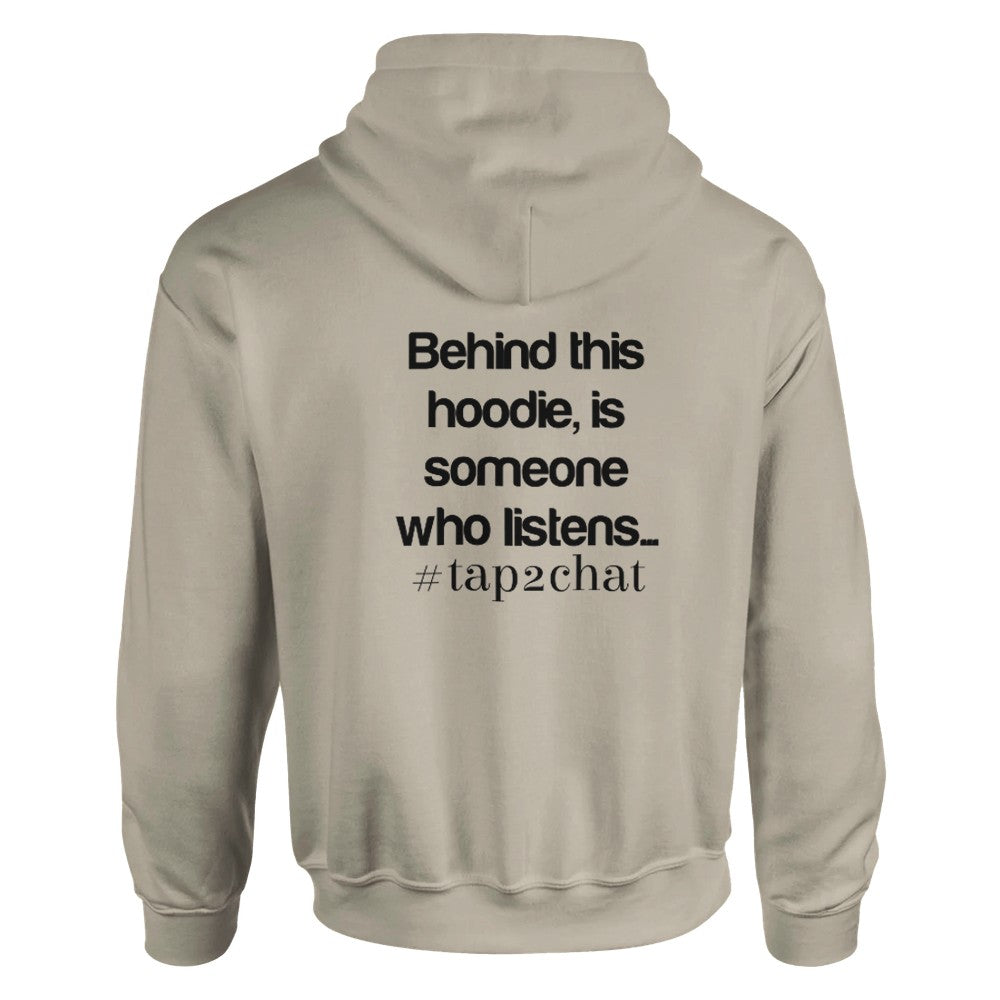 Unisex Beige Hoodie for Adults – Music Festival Streetwear Rave Clothing – Techno, EDM, DJ Shirt -  Behind this hoodie is a someone who listens mental health print