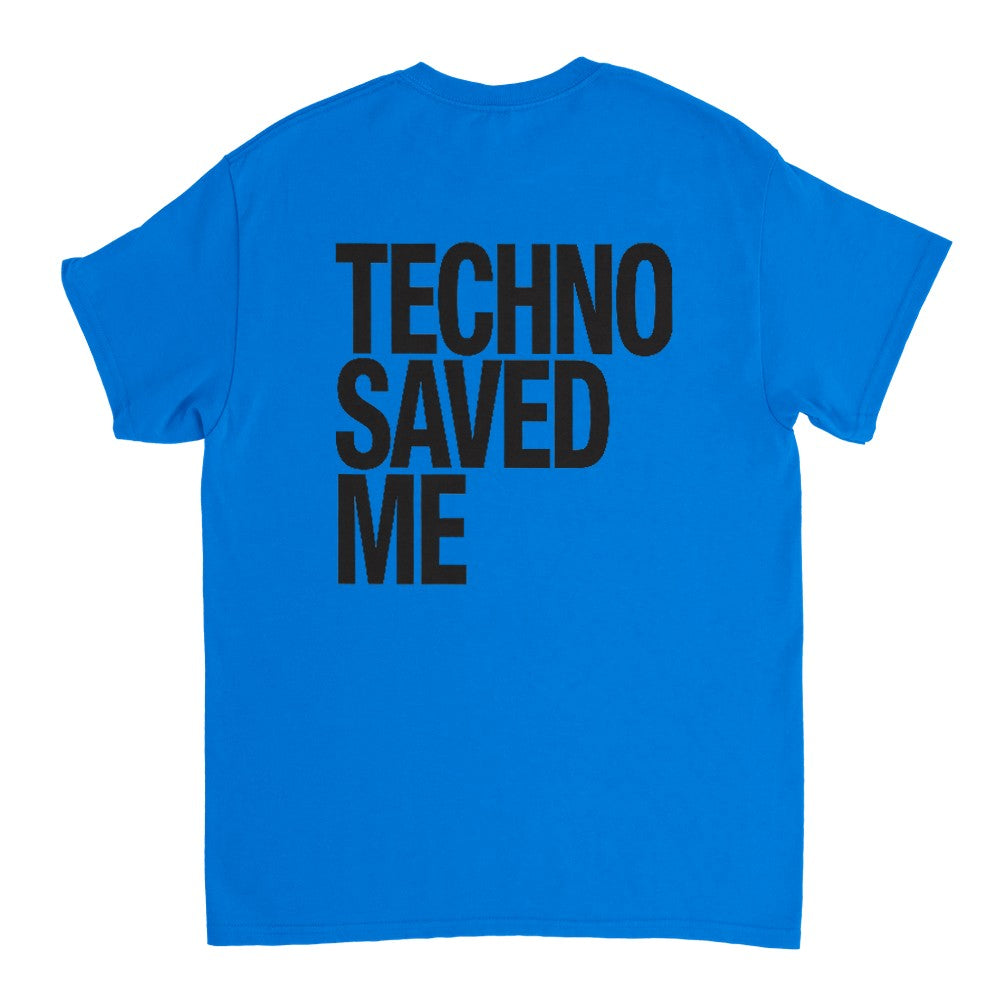 TECHNO SAVED ME - UNISEX TECHNO RAVE TSHIRT - BLUE