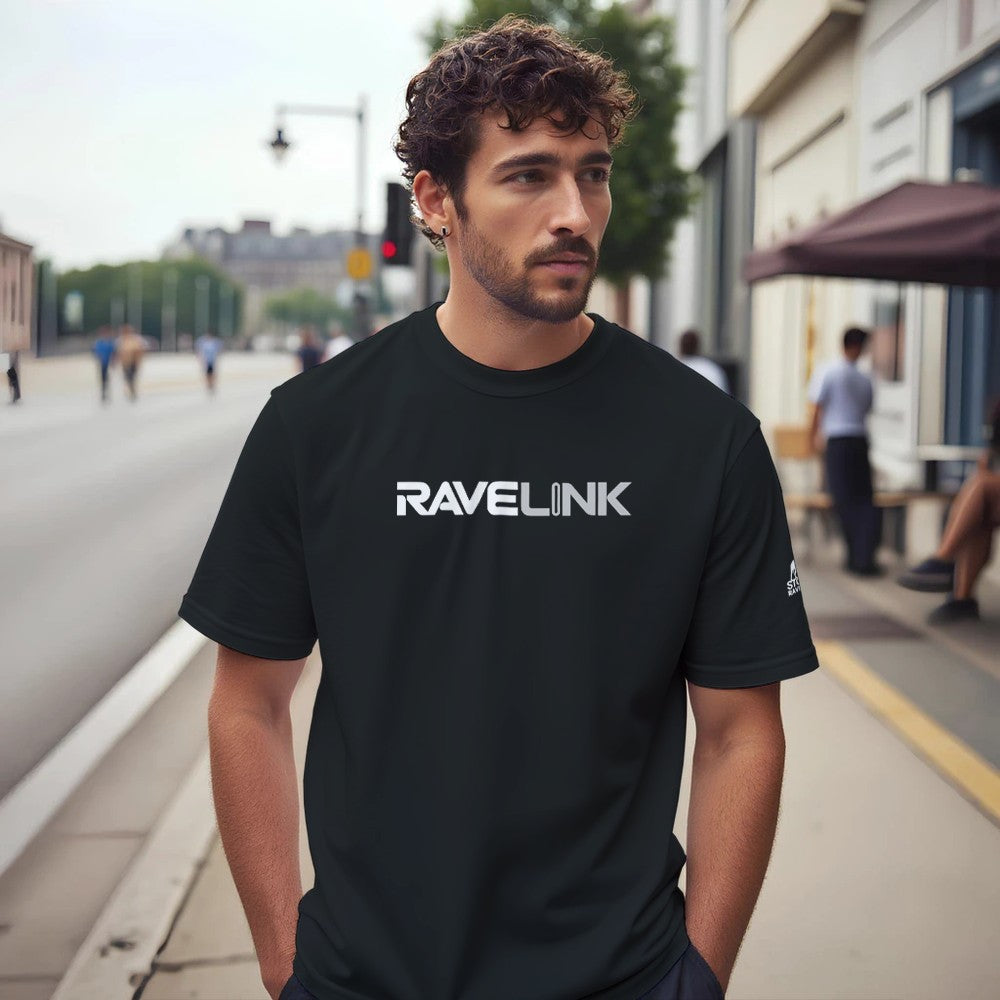 Stomp ravewear RaveLink - custom QR Code - Unisex T-shirt - black