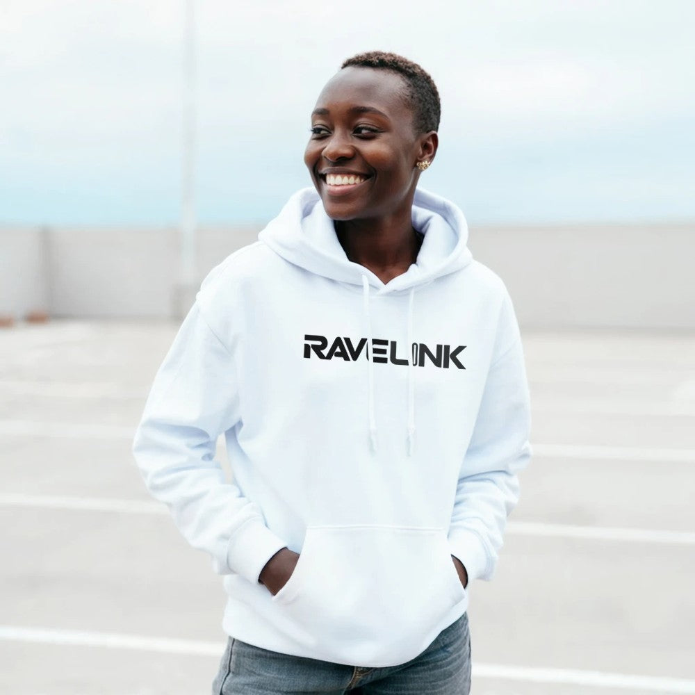 custom tiktok hoodie - perfect for gaining followers - unisex - white hoodie with black font - RaveLink