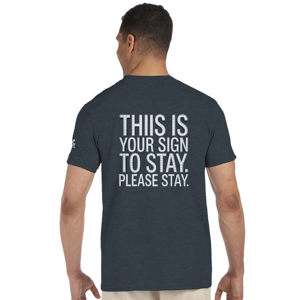 Unisex Mental health ravers t-shirt - adults - this is your sign to stay print - black in colour - mental health awareness 