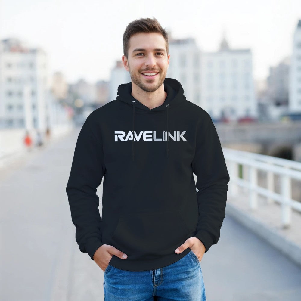 custom tiktok hoodie - perfect for gaining followers - unisex - Black hoodie with White font - RaveLink