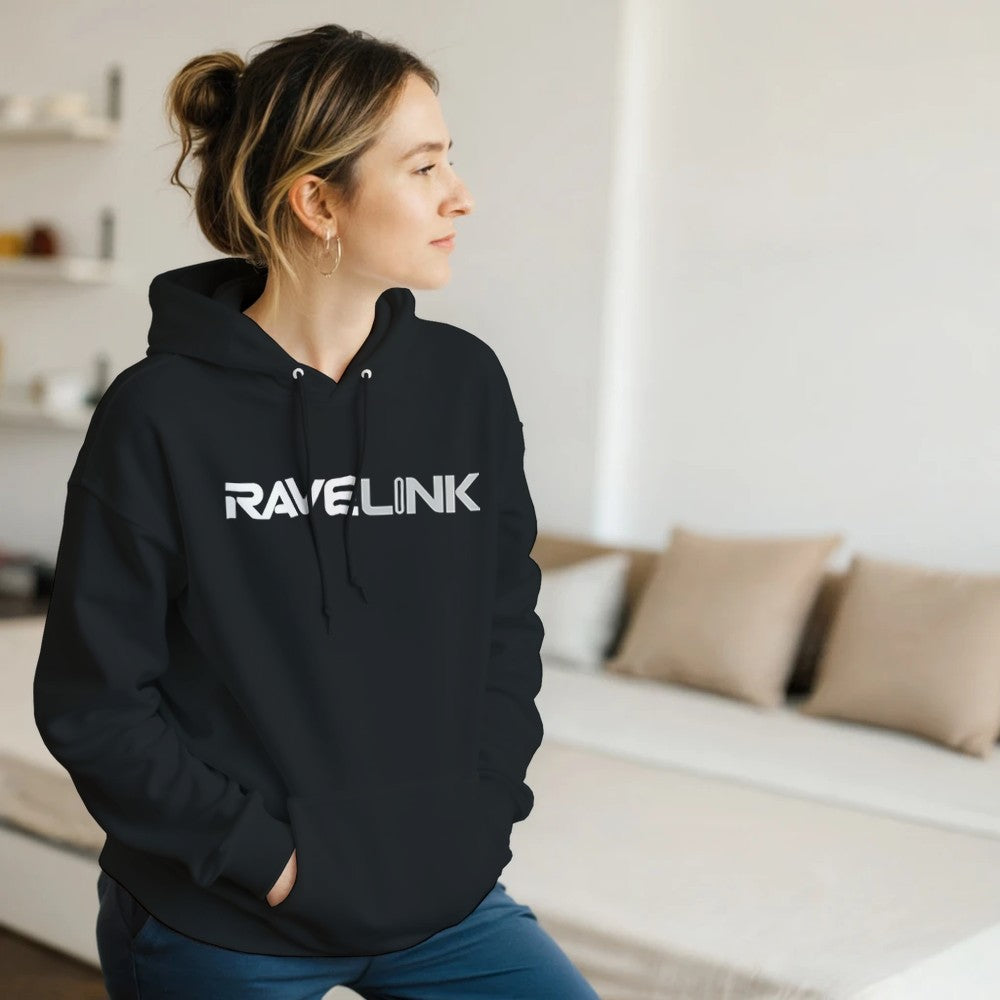 custom tiktok hoodie - perfect for gaining followers - unisex - Black hoodie with White font - RaveLink