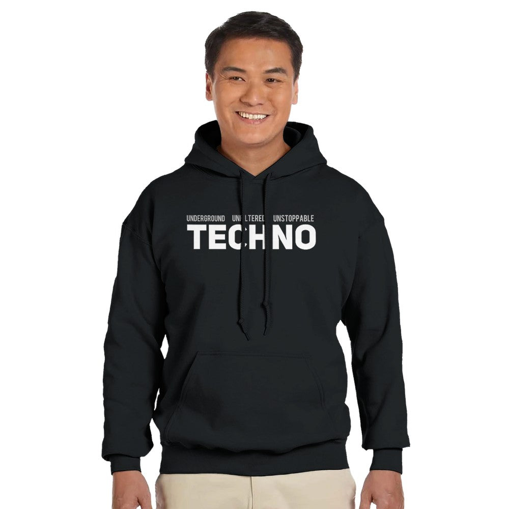 underground Unfiltered Unstoppable Techno Rave unisex hoodie - stomp -  black