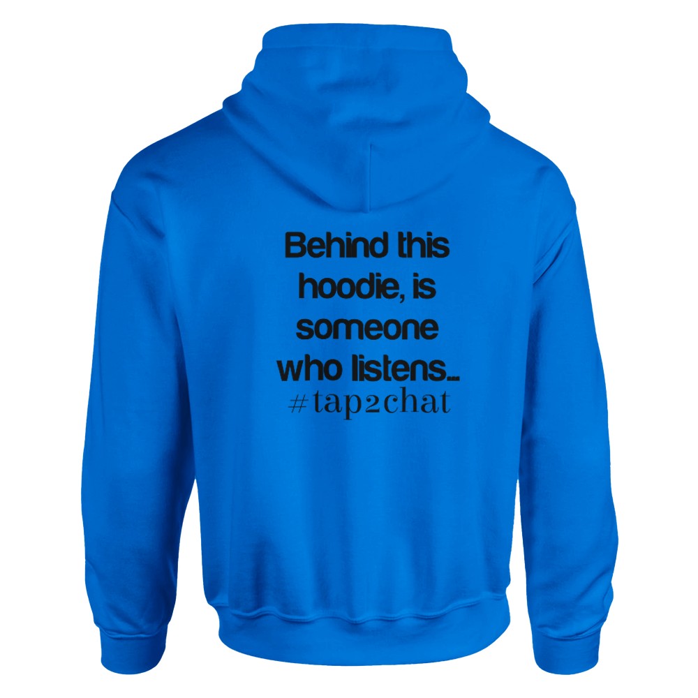 Unisex Blue Hoodie for Adults – Music Festival Streetwear Rave Clothing – Techno, EDM, DJ Shirt -  Behind this hoodie is a someone who listens mental health print