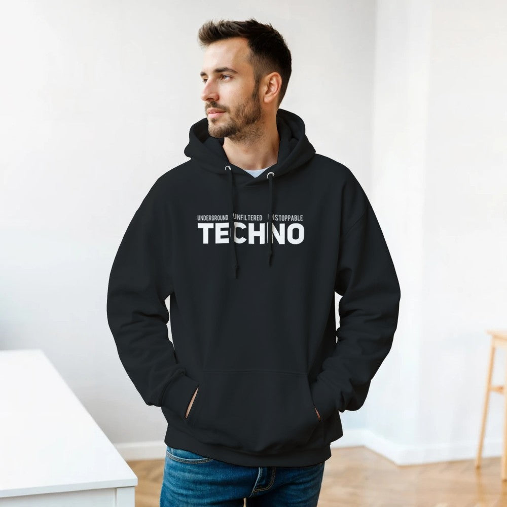 underground Unfiltered Unstoppable Techno Rave unisex hoodie - stomp -  black