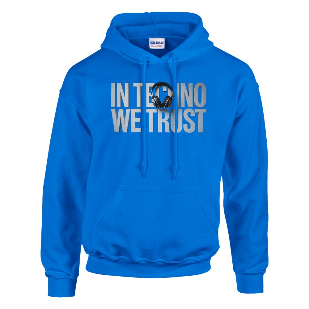 Stomp - In techno we trust - Unisex Hoodie - print on the front - Blue