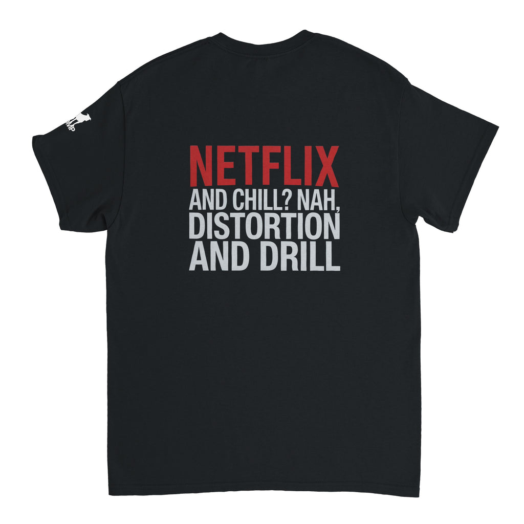 Netflix and chill unisex techno rave tshit - black