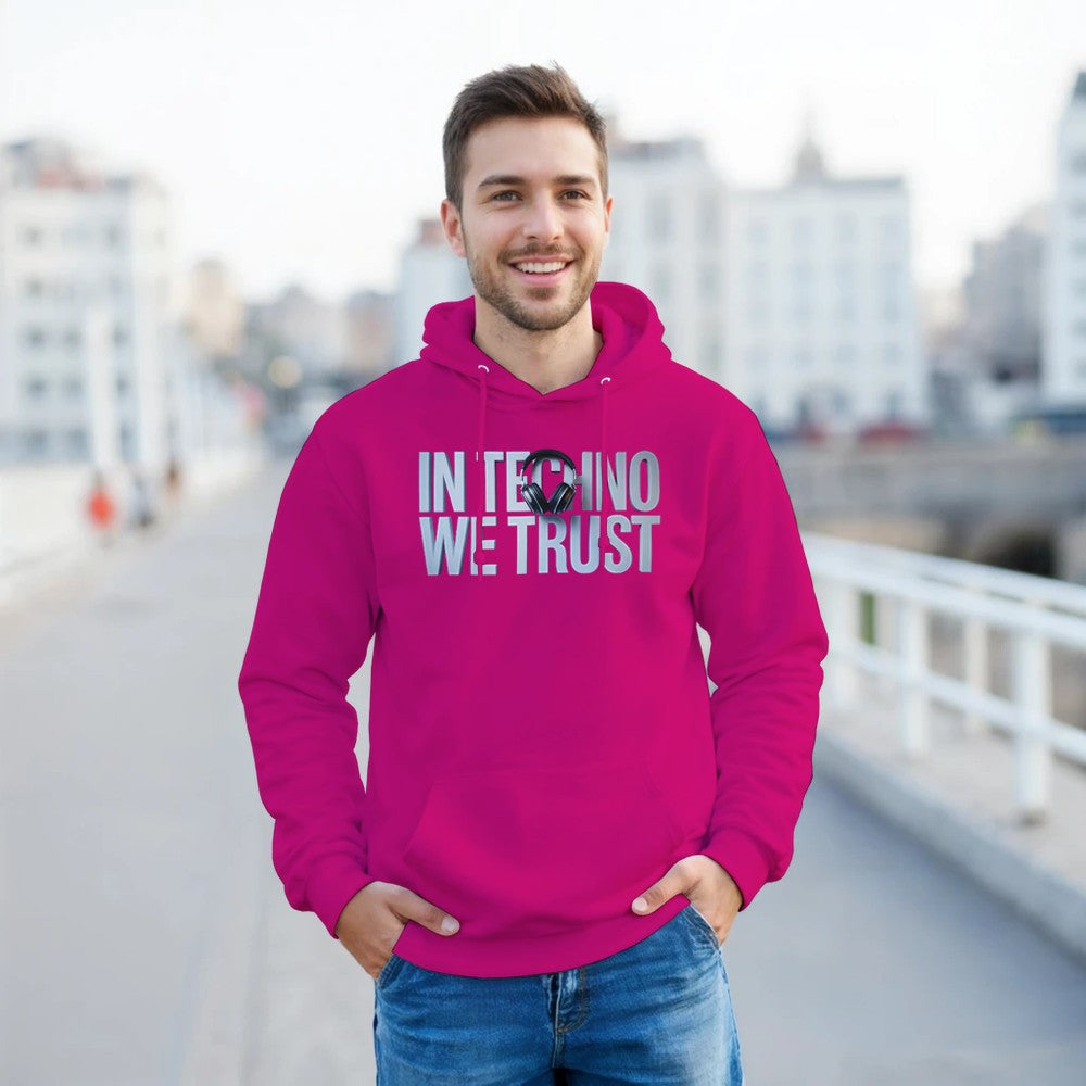 Stomp - In techno we trust - Unisex Hoodie - print on the front - Pink