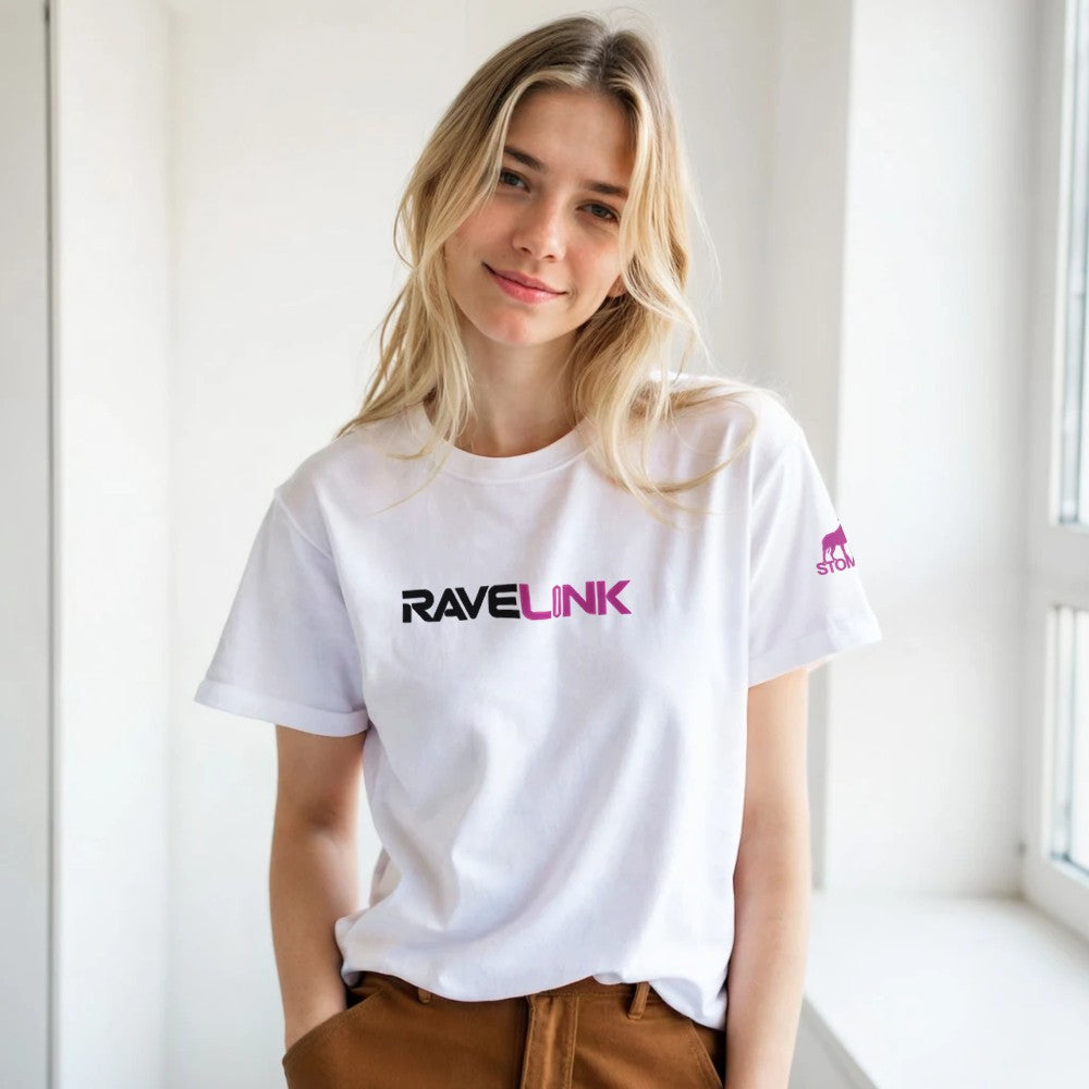 stomp ravewear - RaveLink Custom QR Code - Unisex t-shirt - white