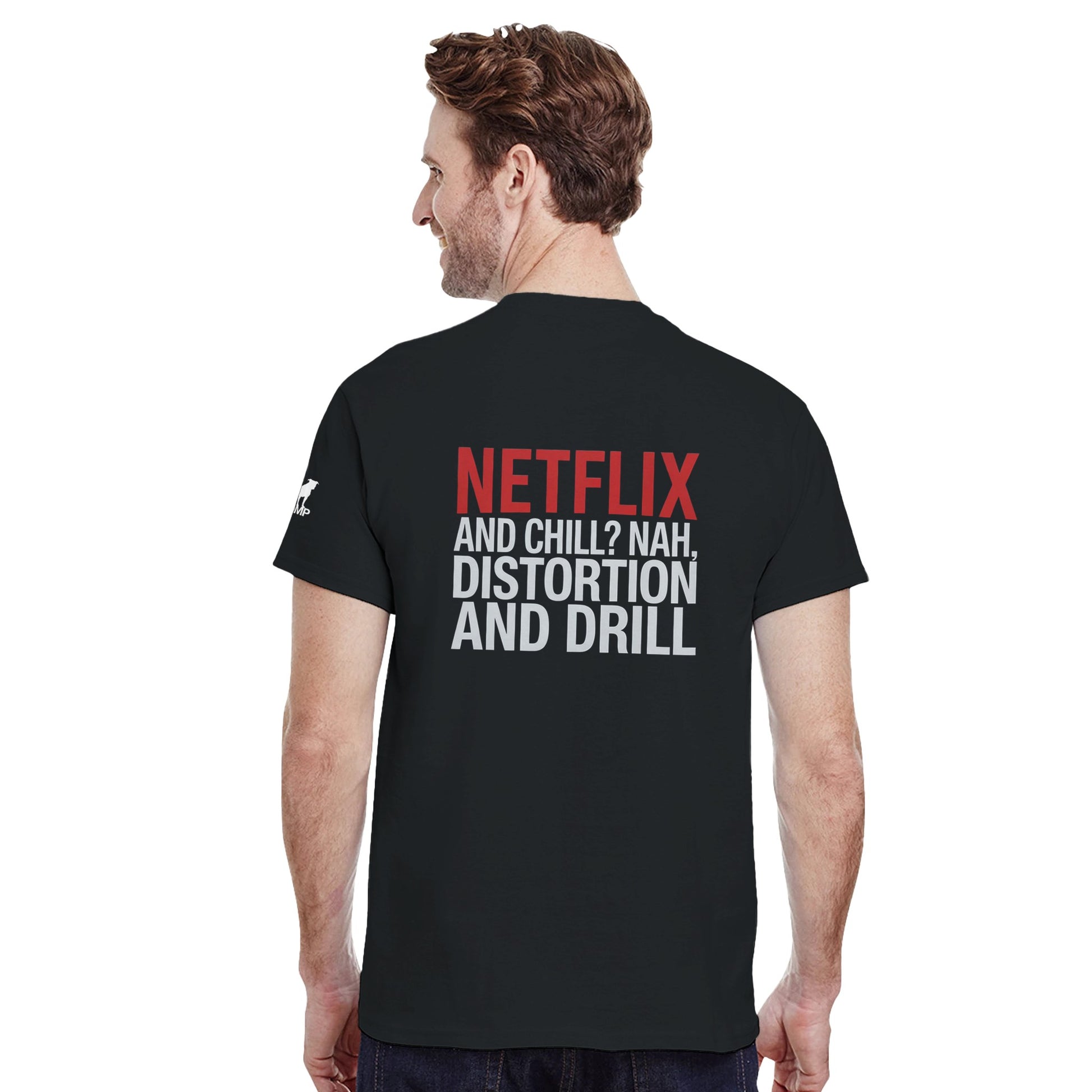 Netflix and chill unisex techno rave tshit - black