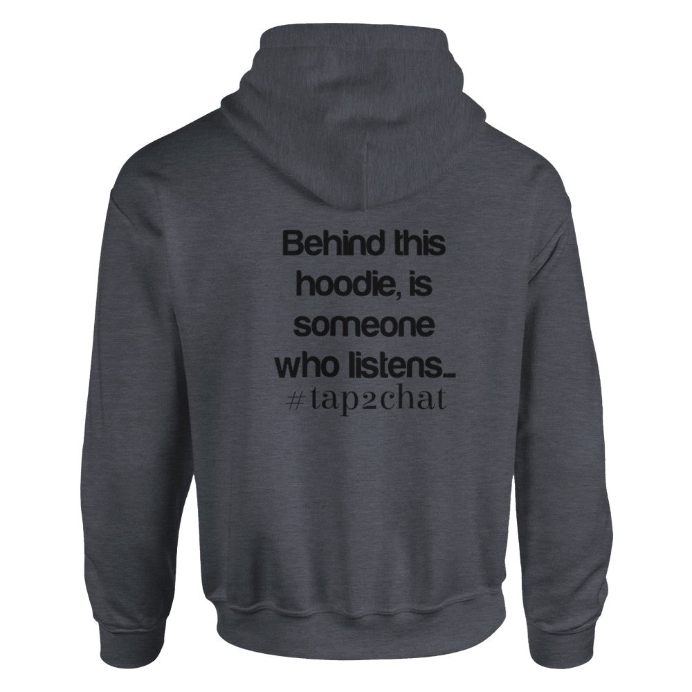 Unisex Grey Hoodie for Adults – Music Festival Streetwear Rave Clothing – Techno, EDM, DJ Shirt -  Behind this hoodie is a someone who listens mental health print