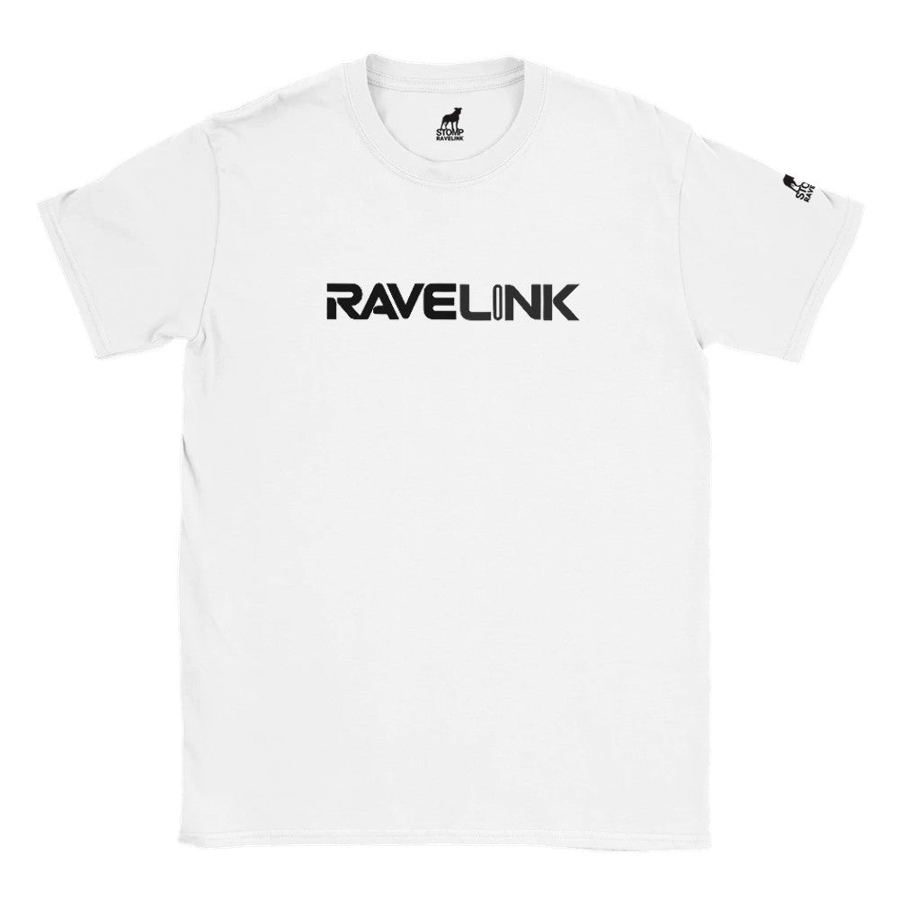 stomp ravewear - RaveLink Custom QR Code - Unisex t-shirt - white with black QR code on the back
