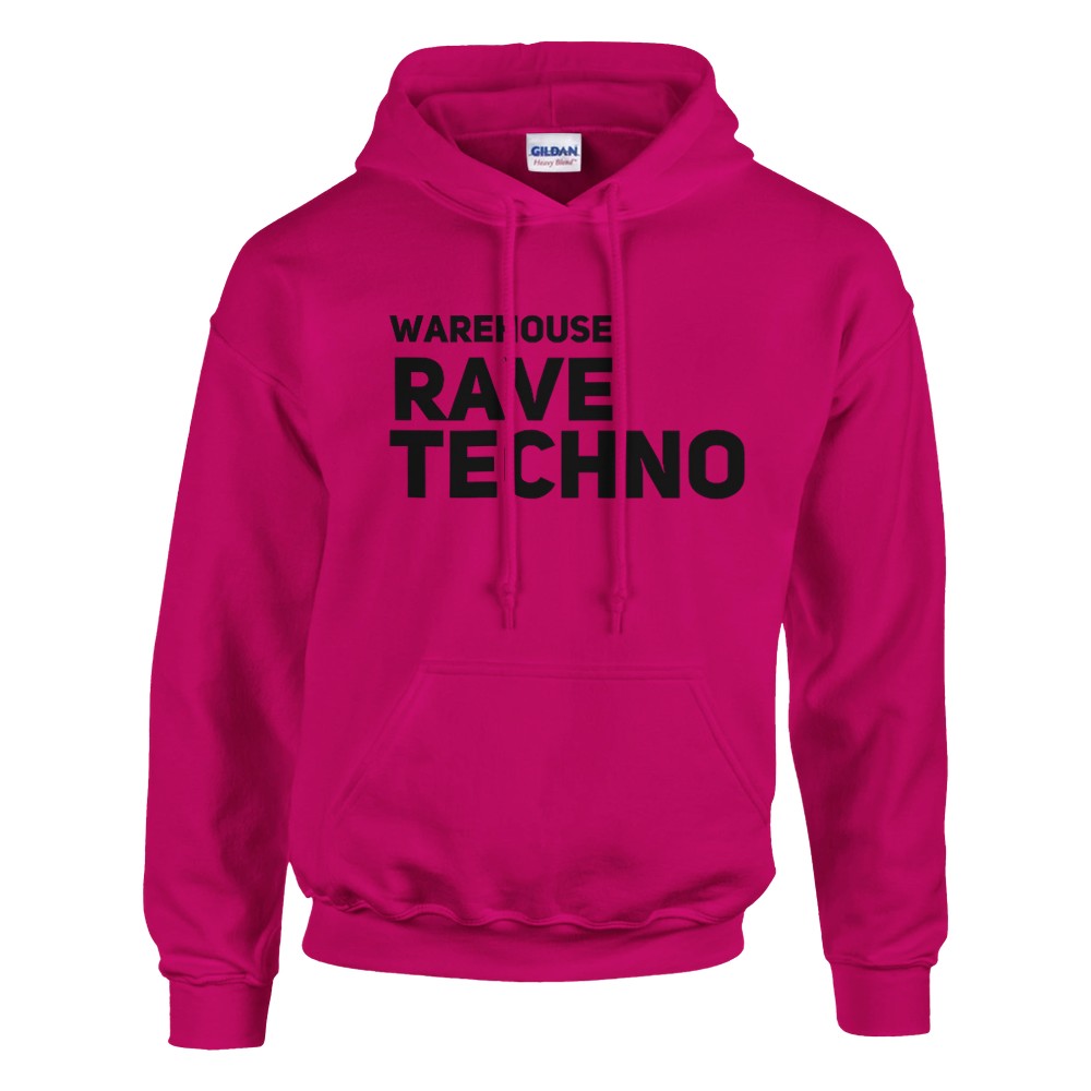 Warehouse Rave Techno unisex hoodie - front view - Pink