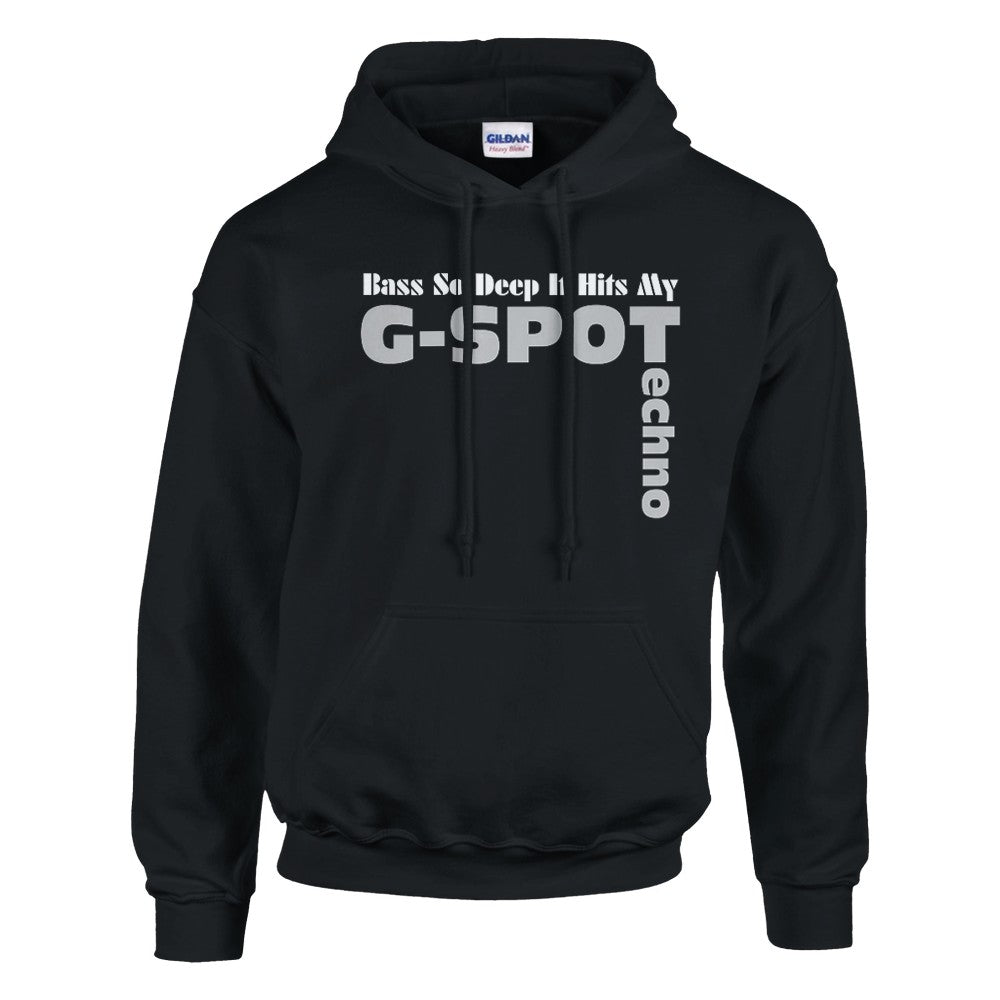 BASS SO LOW IT HITS MY G-SPOT - FEMALE TECHNO RAVE HOODIE - BLACK