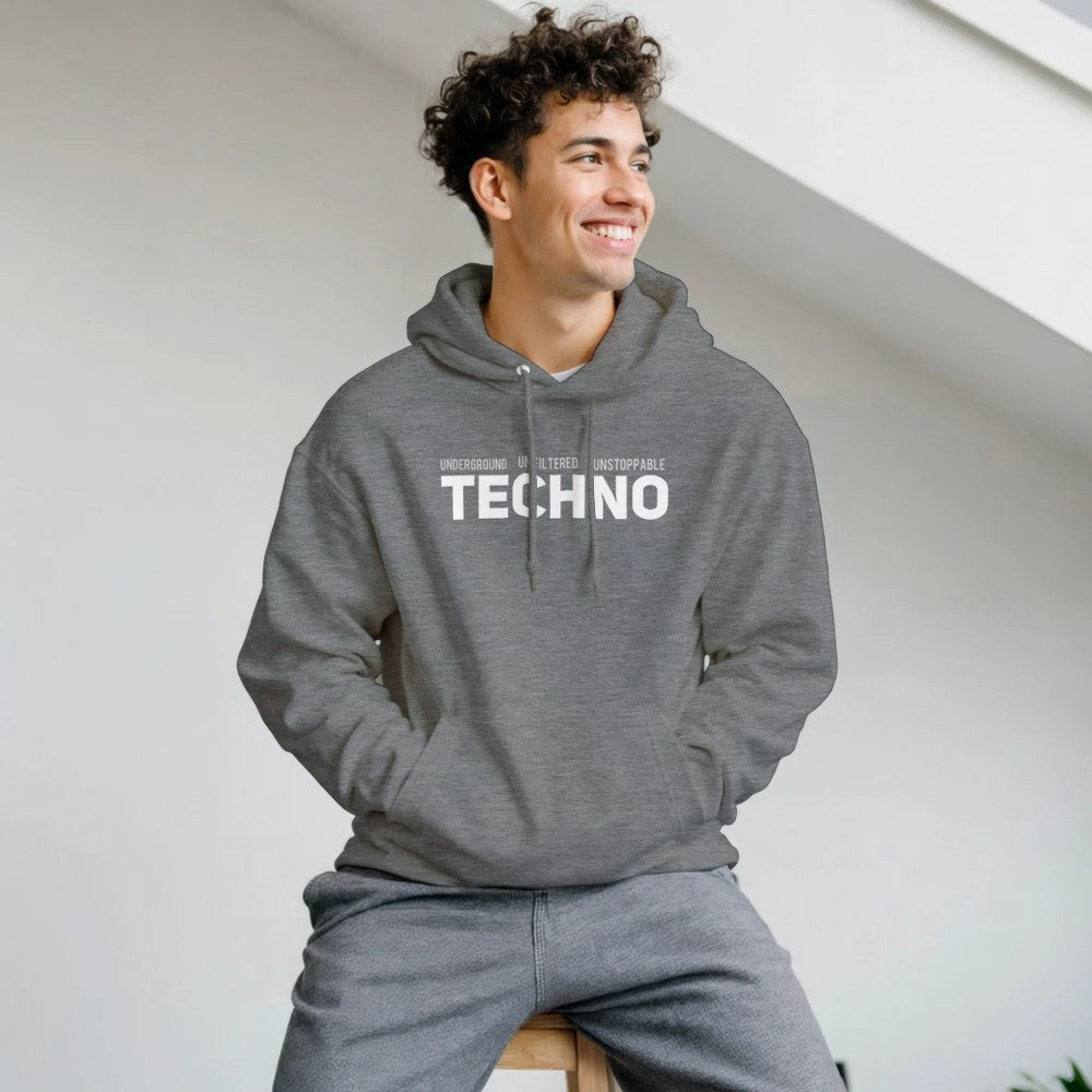 underground Unfiltered Unstoppable Techno Rave unisex hoodie - stomp -  grey