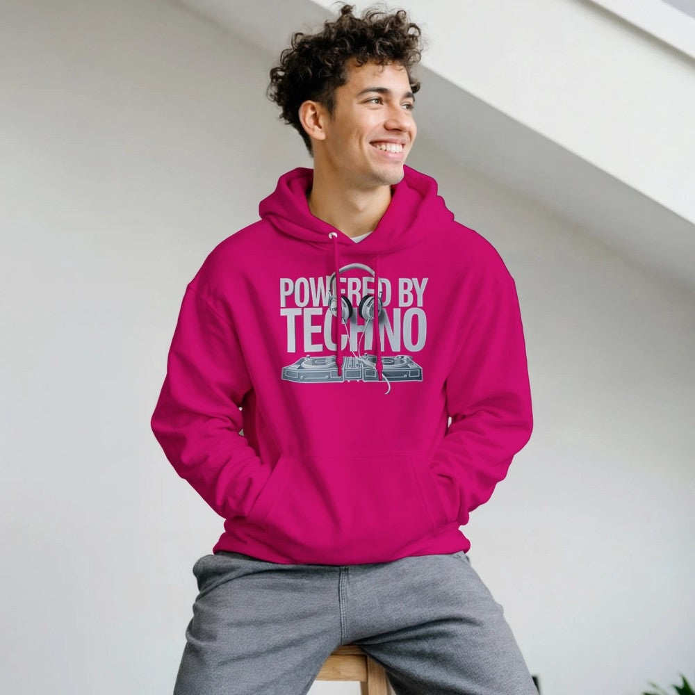 Stomp - Powered By Techno - Unisex Hoodie - print on the fron - Pink