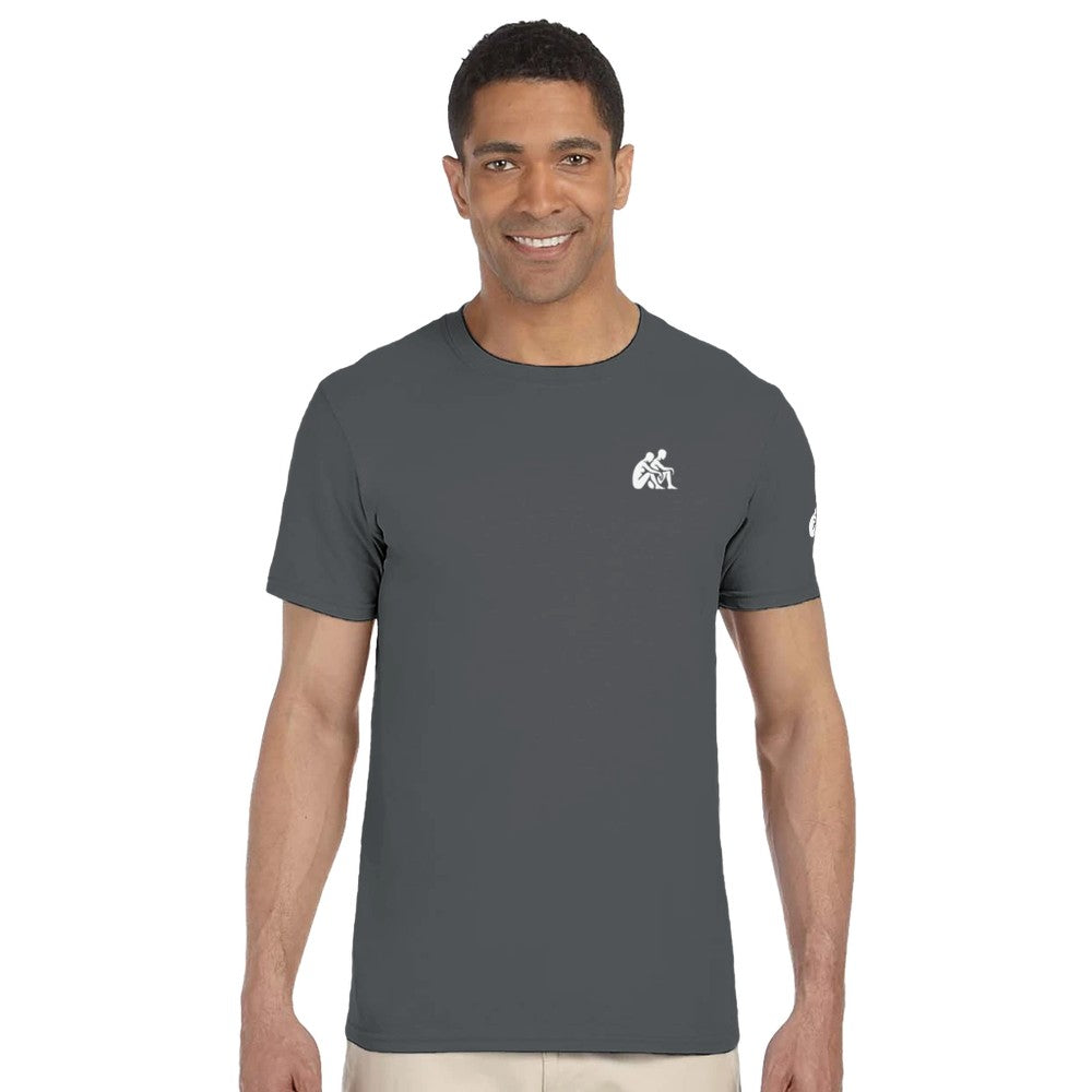 Unisex Grey  T-shirt for Adults – Music Festival Streetwear Rave Clothing – Techno, EDM, DJ Shirt -  Behind this shirt is a someone who listens mental health print