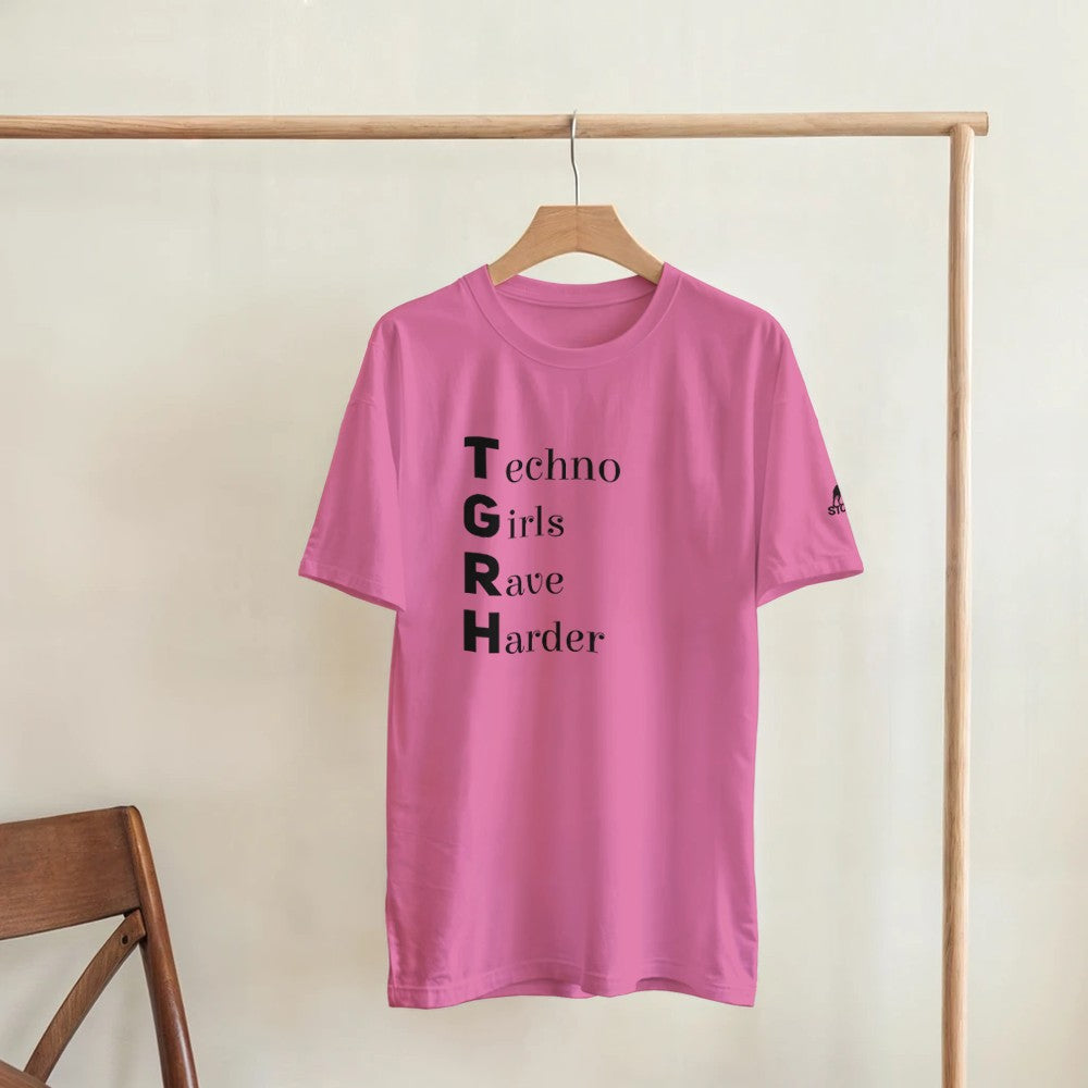 Stomp Techno girls rave harder techno rave tshirt - female - pink