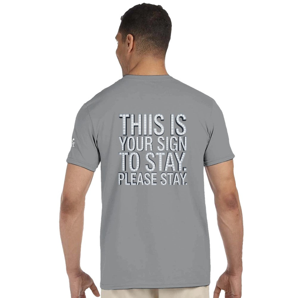 Unisex Mental health ravers t-shirt - adults - this is your sign to stay print - grey in colour - mental health awareness 