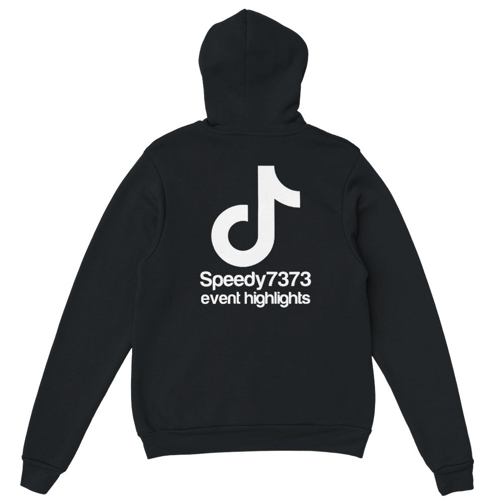 custom tiktok hoodie - perfect for gaining followers - unisex - Black hoodie with White font - RaveLink