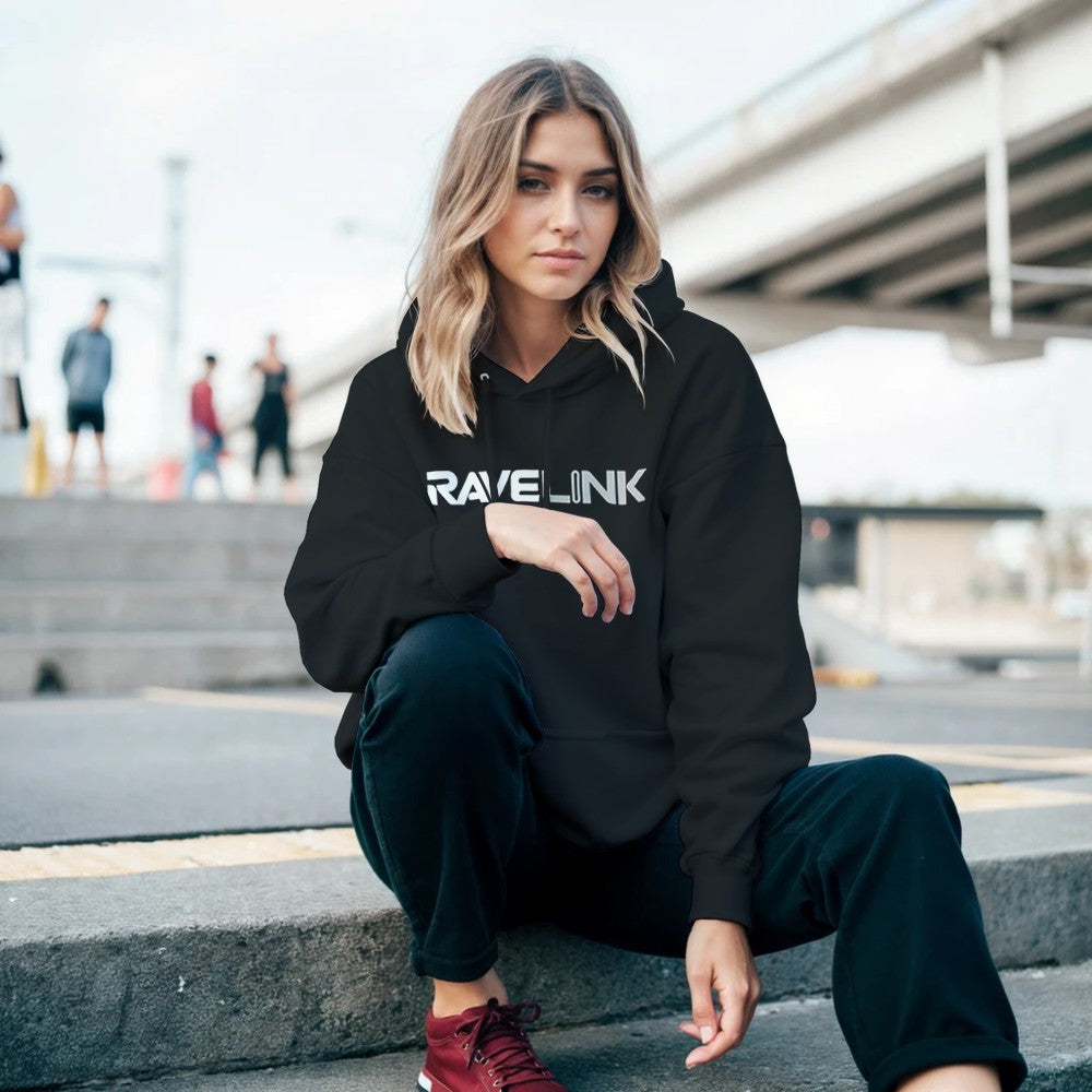 custom tiktok hoodie - perfect for gaining followers - unisex - Black hoodie with White font - RaveLink