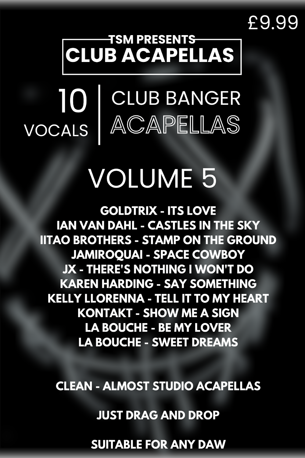 TSM Club Banger Acapella Sample Pack - All Labelled In Key & BPM - Just Drag & Drop Into Any DAW - Vol 1-5