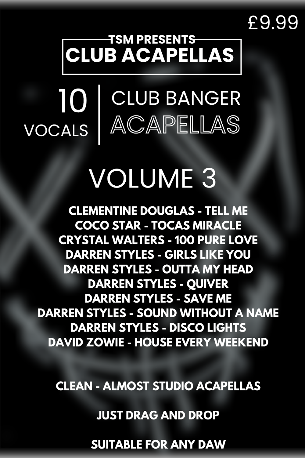 TSM Club Banger Acapella Sample Pack - All Labelled In Key & BPM - Just Drag & Drop Into Any DAW - Vol 1-5