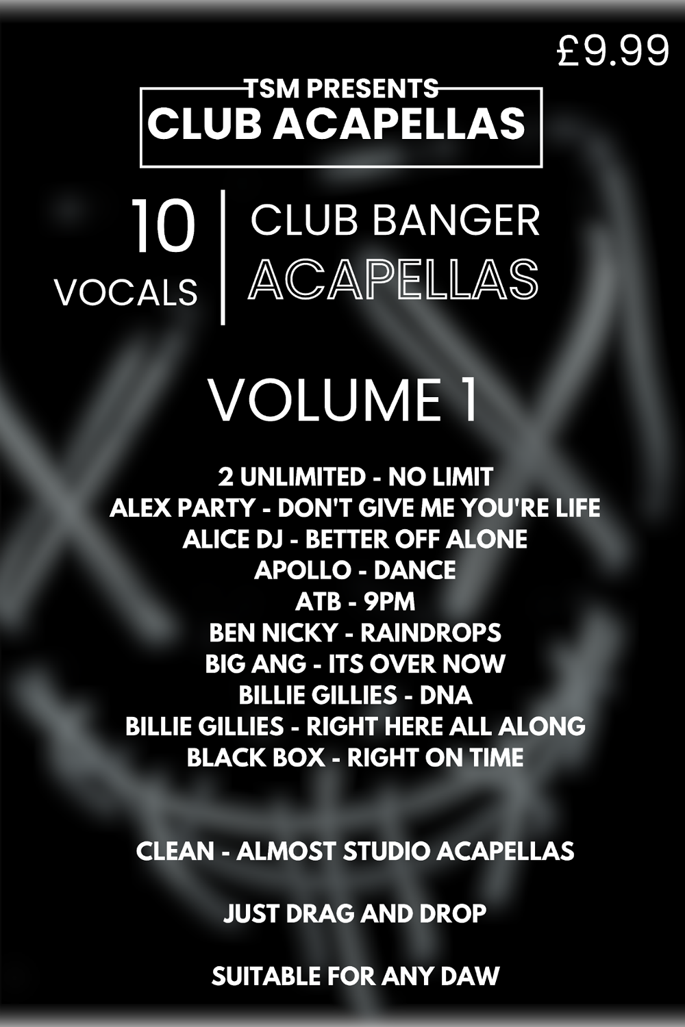TSM Club Banger Acapella Sample Pack - All Labelled In Key & BPM - Just Drag & Drop Into Any DAW - Vol 1-5