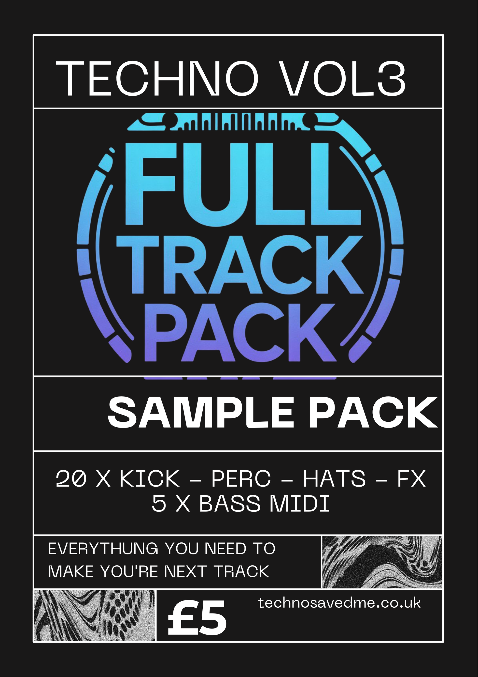Full track pack for Techno - drag and drop into any DAW - Premium quality - Volume 3