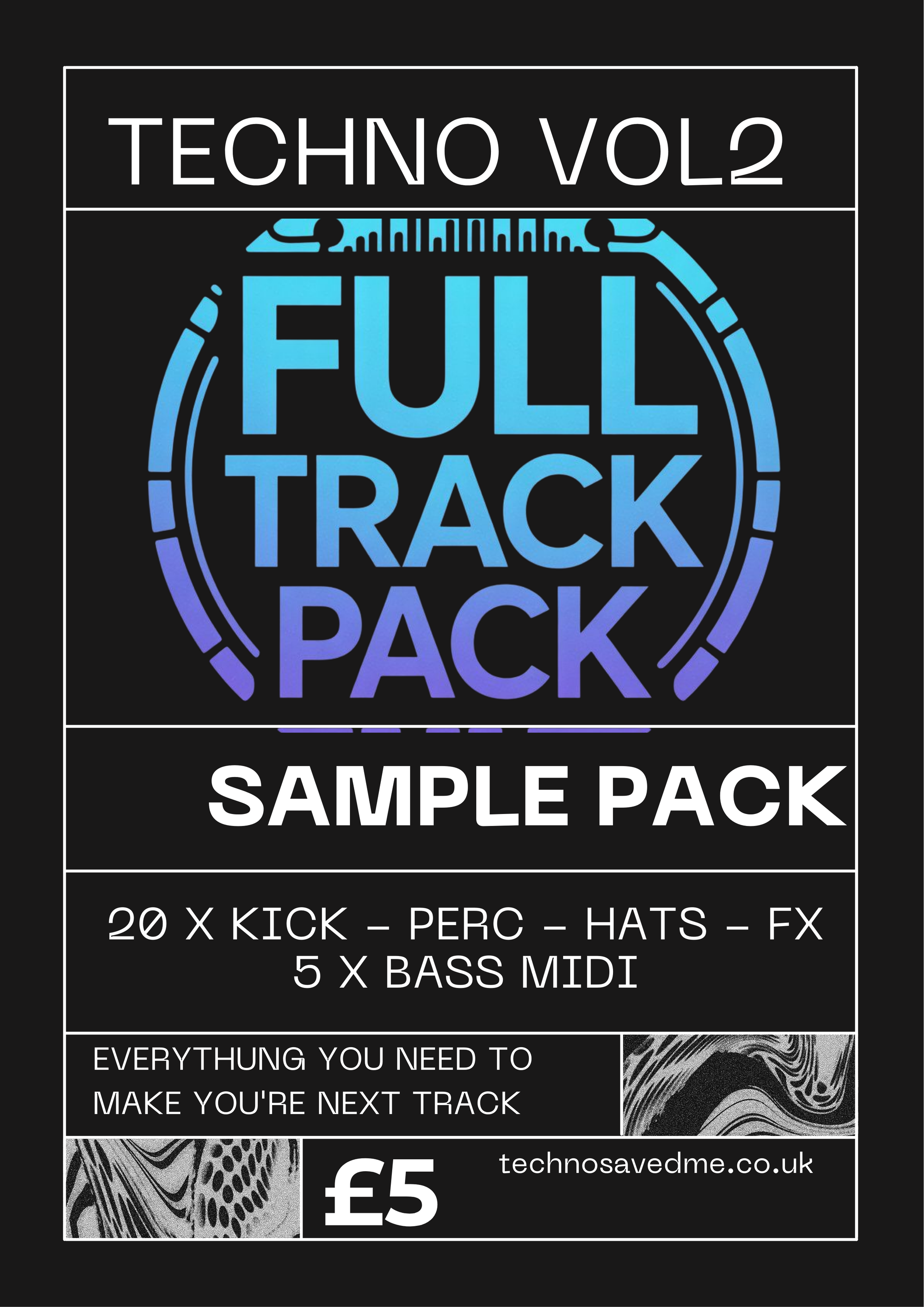 Full track pack for Techno - drag and drop into any DAW - Premium quality - Volume 2