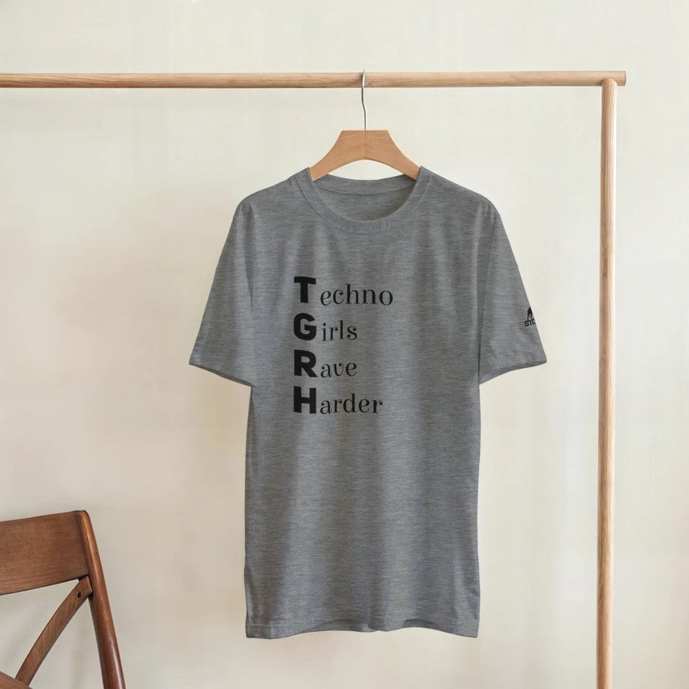 Stomp Techno girls rave harder techno rave tshirt - female - grey