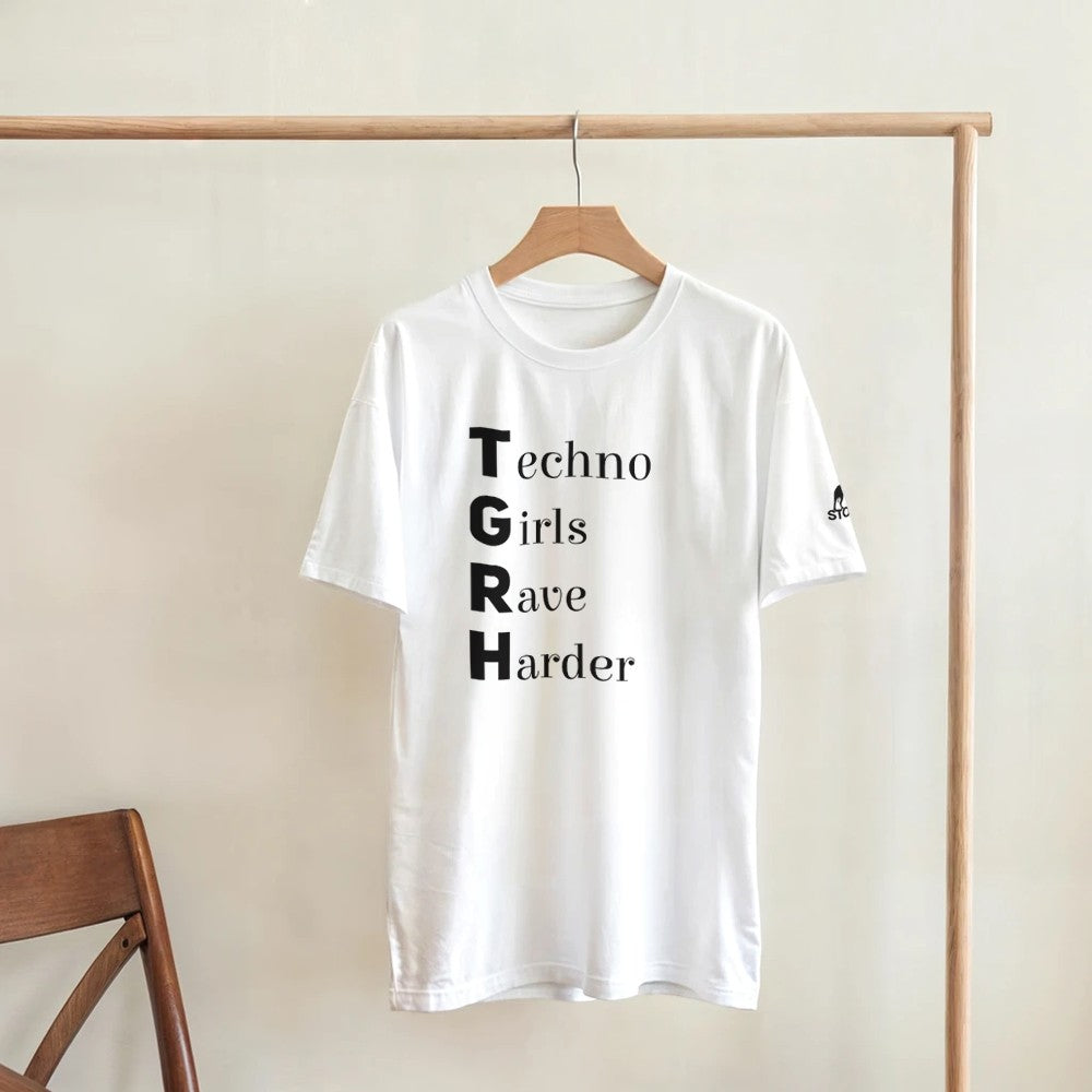 stomp techno girls rave harder techno tshirt - female - white
