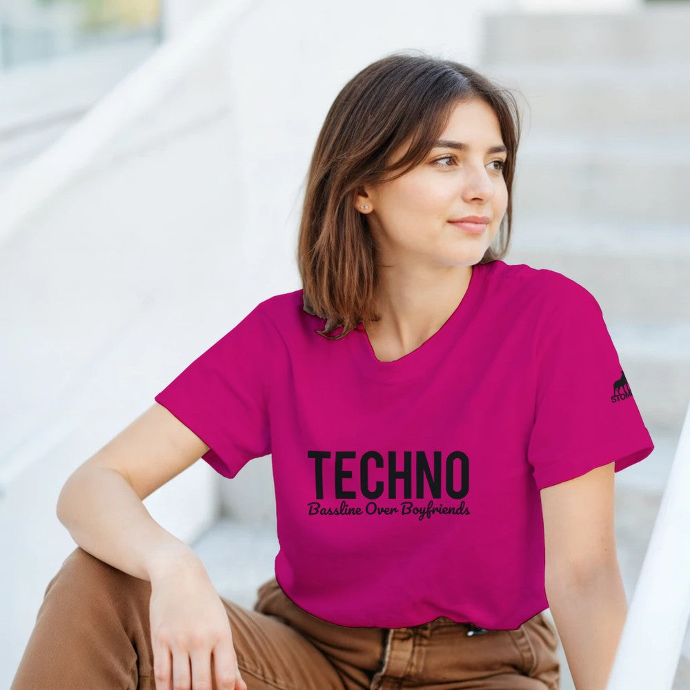 Stomp Techno over boyfriends techno rave tshirt - female - pink