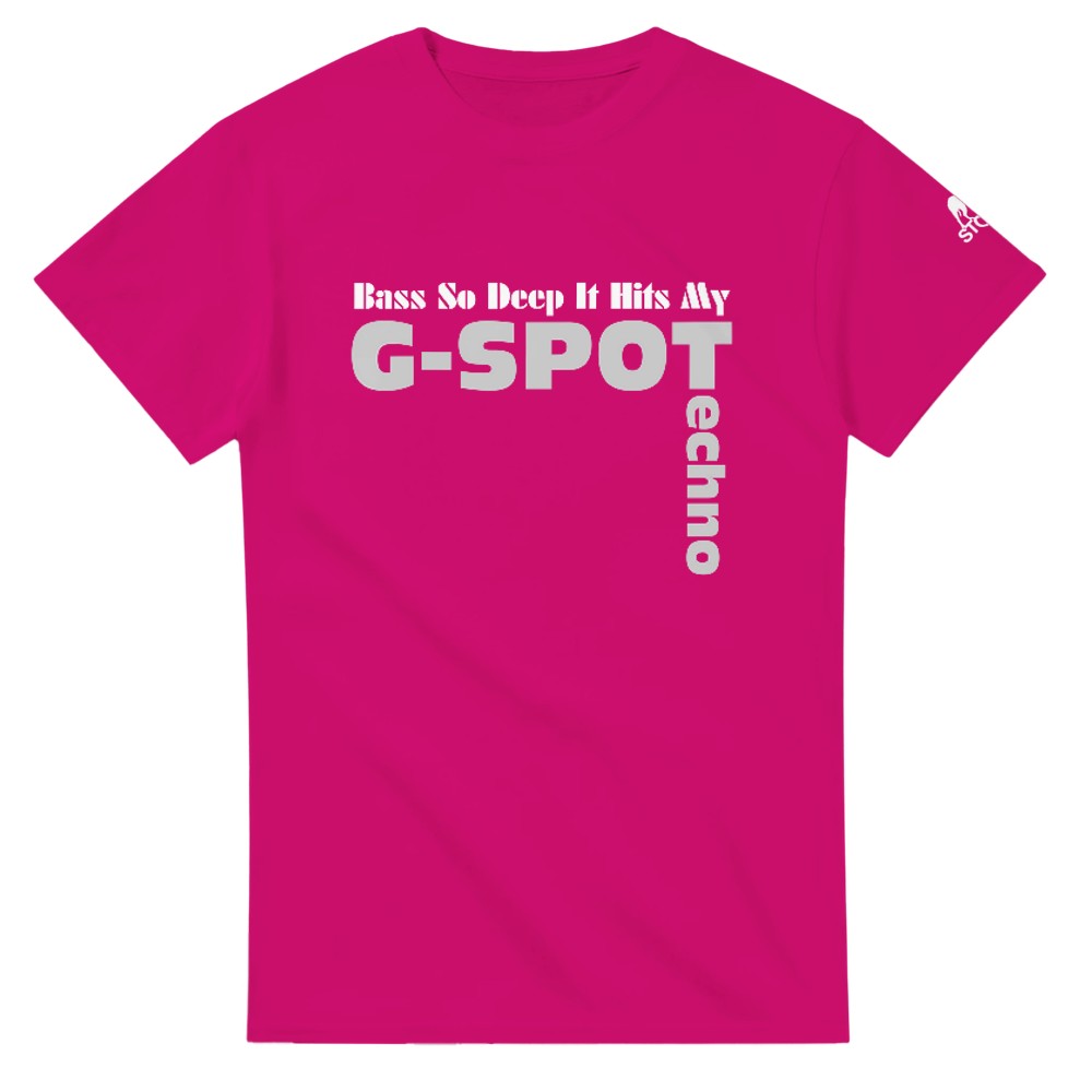 Stomp bass so deep it hits my gspot techno rave tshirt - female - pink