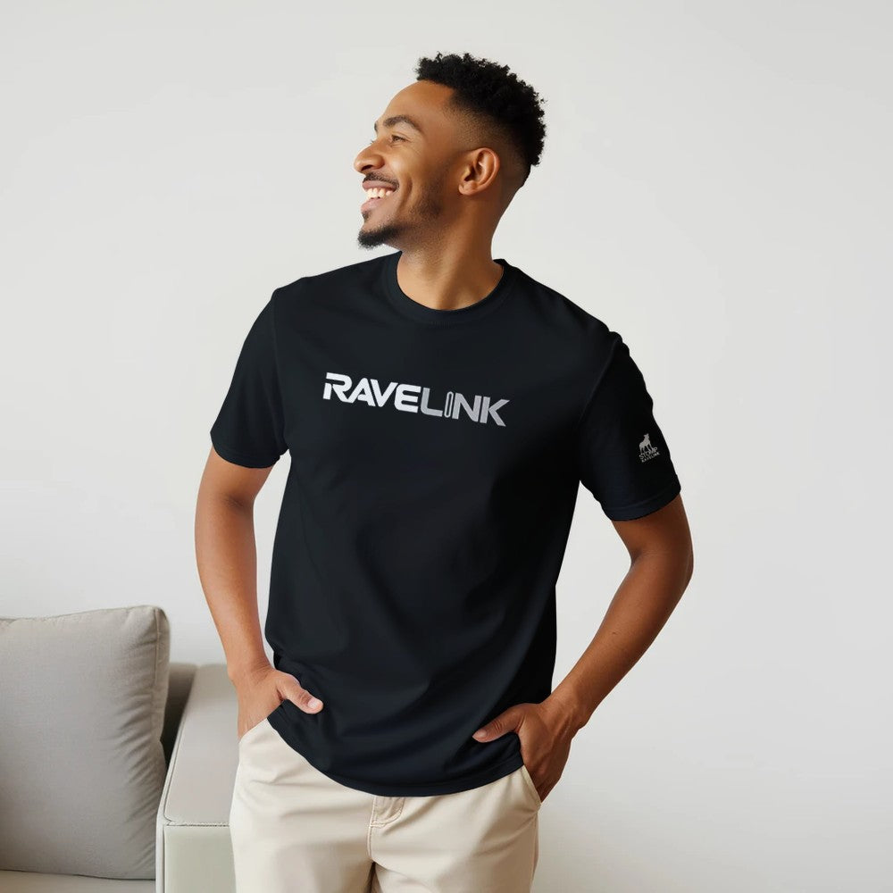 Stomp ravewear RaveLink - custom QR Code - Unisex T-shirt - black