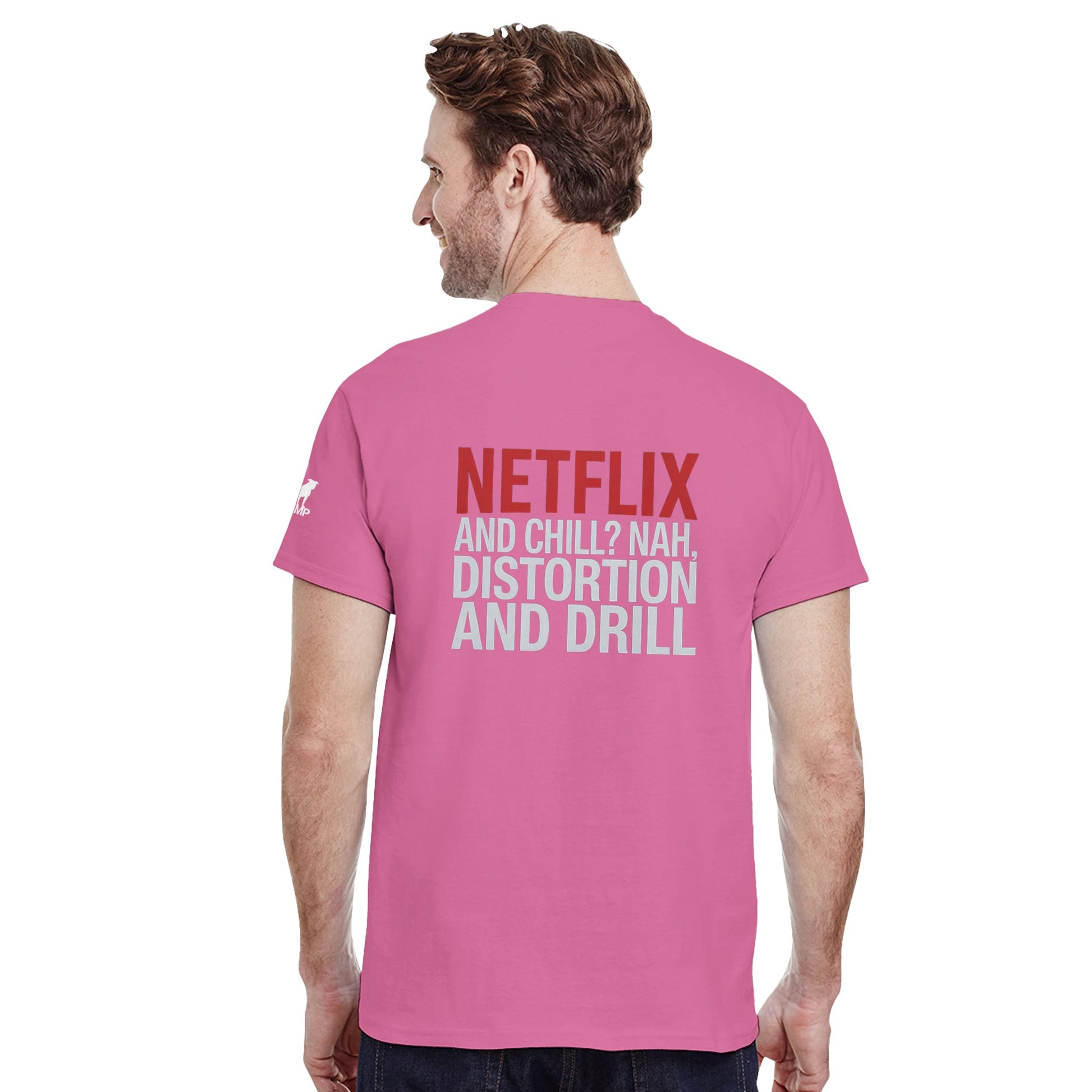 Netflix and chill unisex techno rave tshit - pink