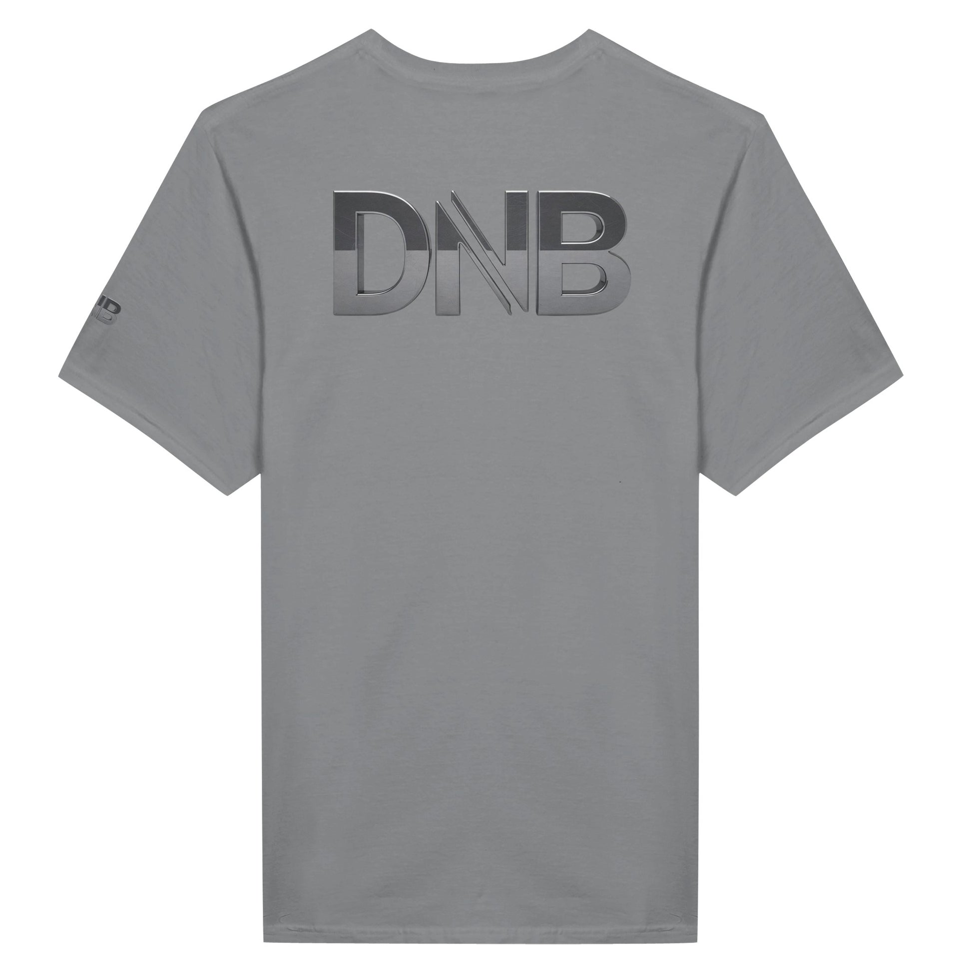 Unisex grey tshirt for Adults – Music Festival Streetwear Rave Clothing – Techno, EDM, DJ Shirt - drum and bass in silver print