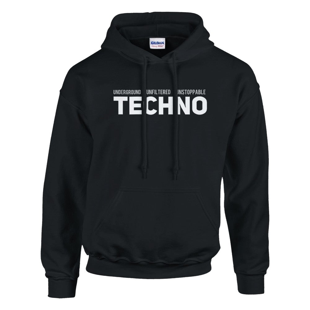 underground Unfiltered Unstoppable Techno Rave unisex hoodie - stomp -  black