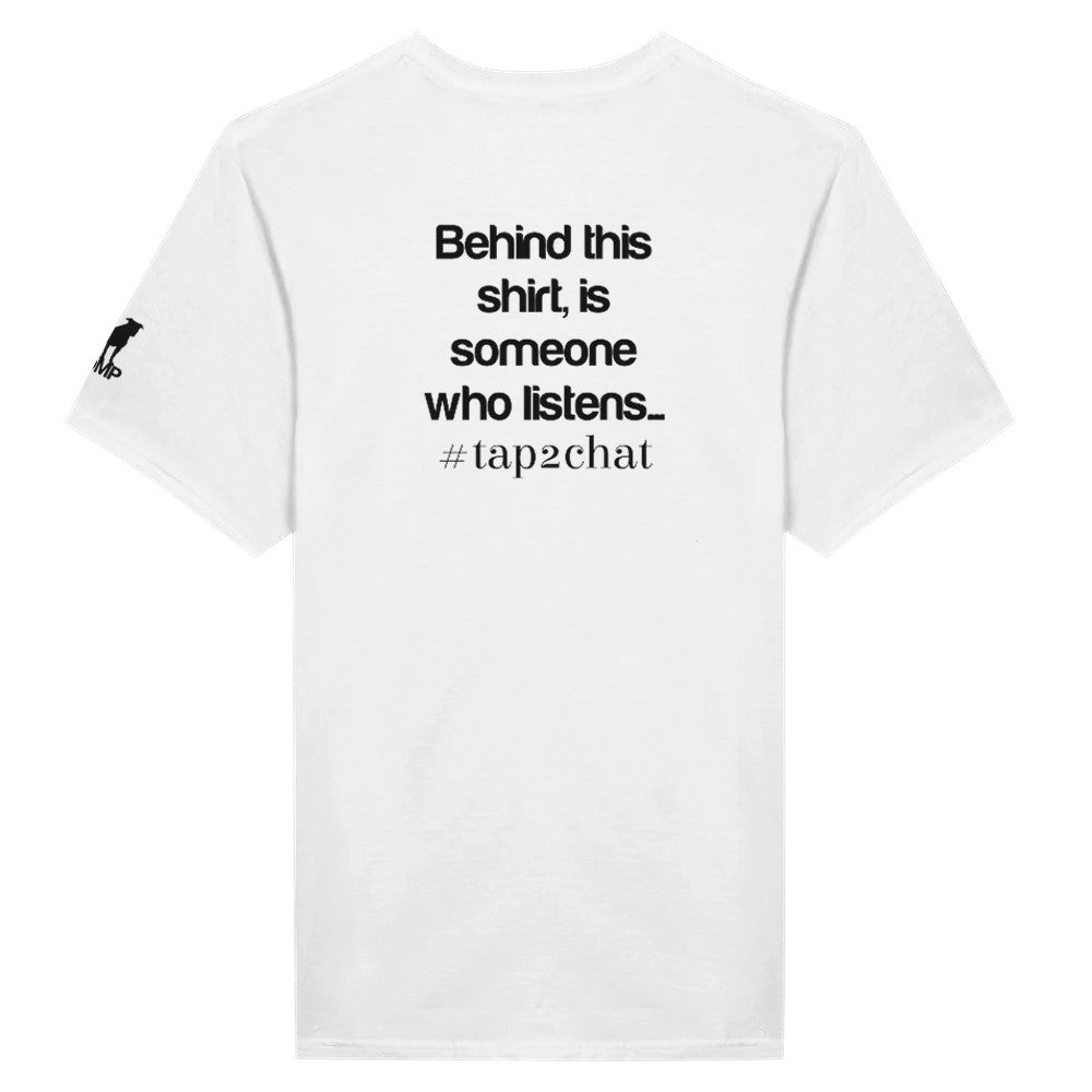 Unisex White T-shirt for Adults – Music Festival Streetwear Rave Clothing – Techno, EDM, DJ Shirt -  Behind this shirt is a someone who listens mental health print