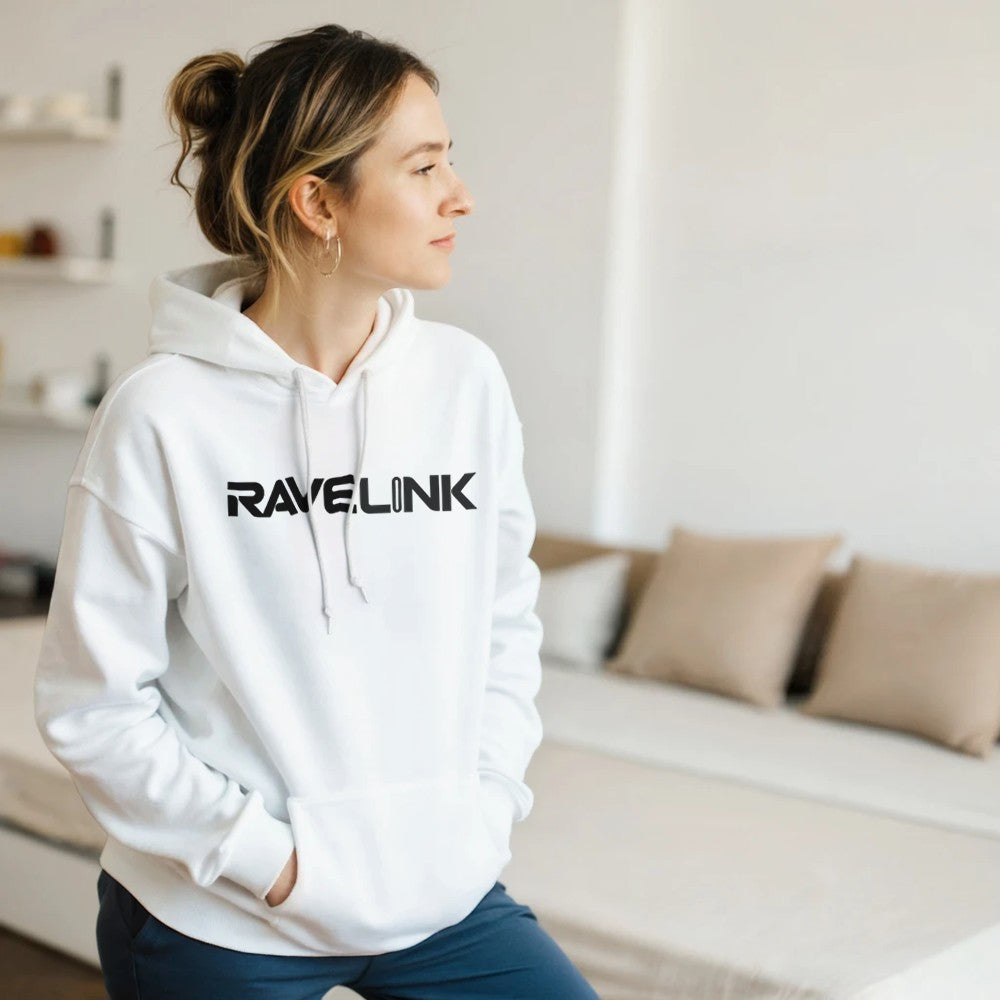 custom tiktok hoodie - perfect for gaining followers - unisex - white hoodie with black font - RaveLink