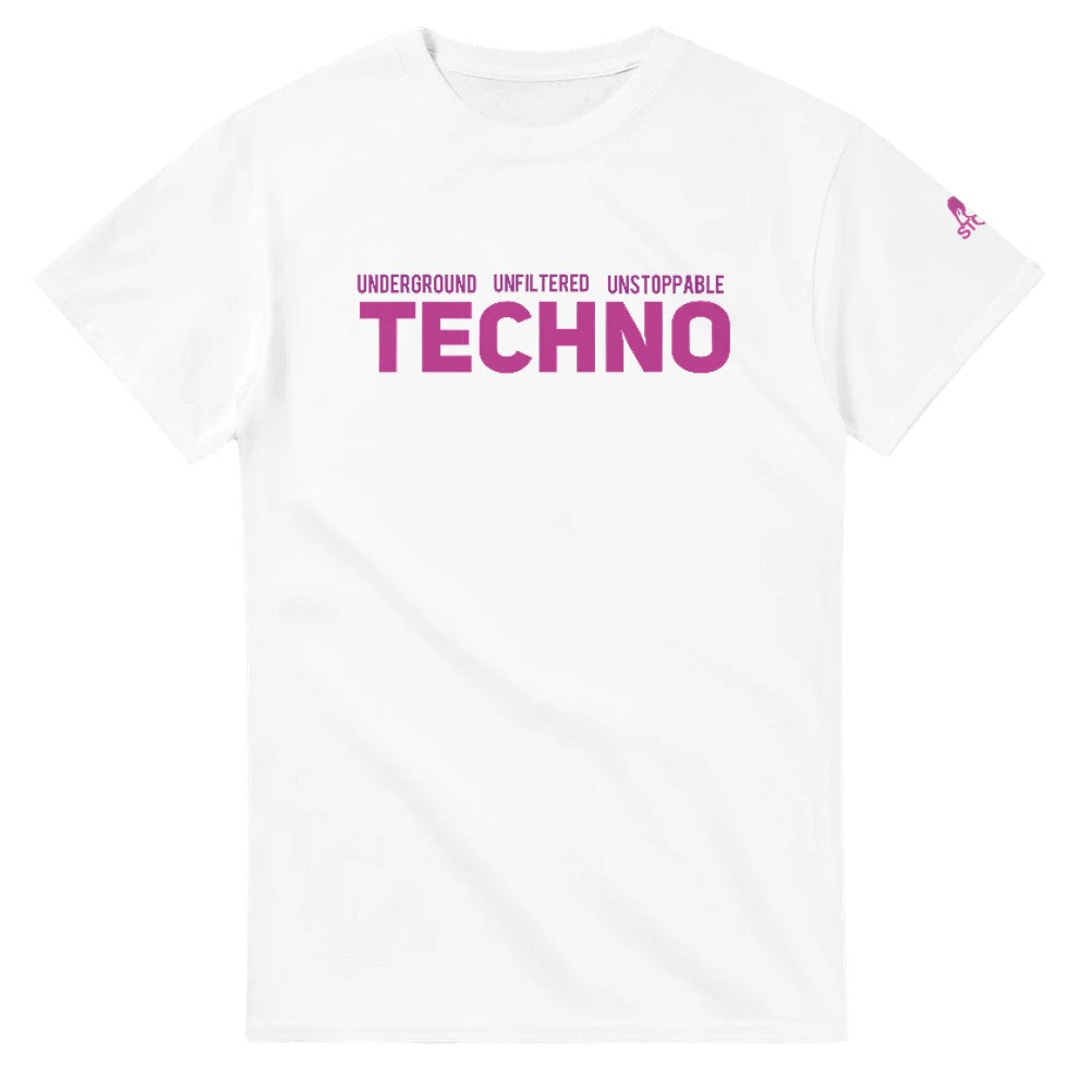 underground unfiltered unstoppable - unisex techno rave stomp t-shirt - white