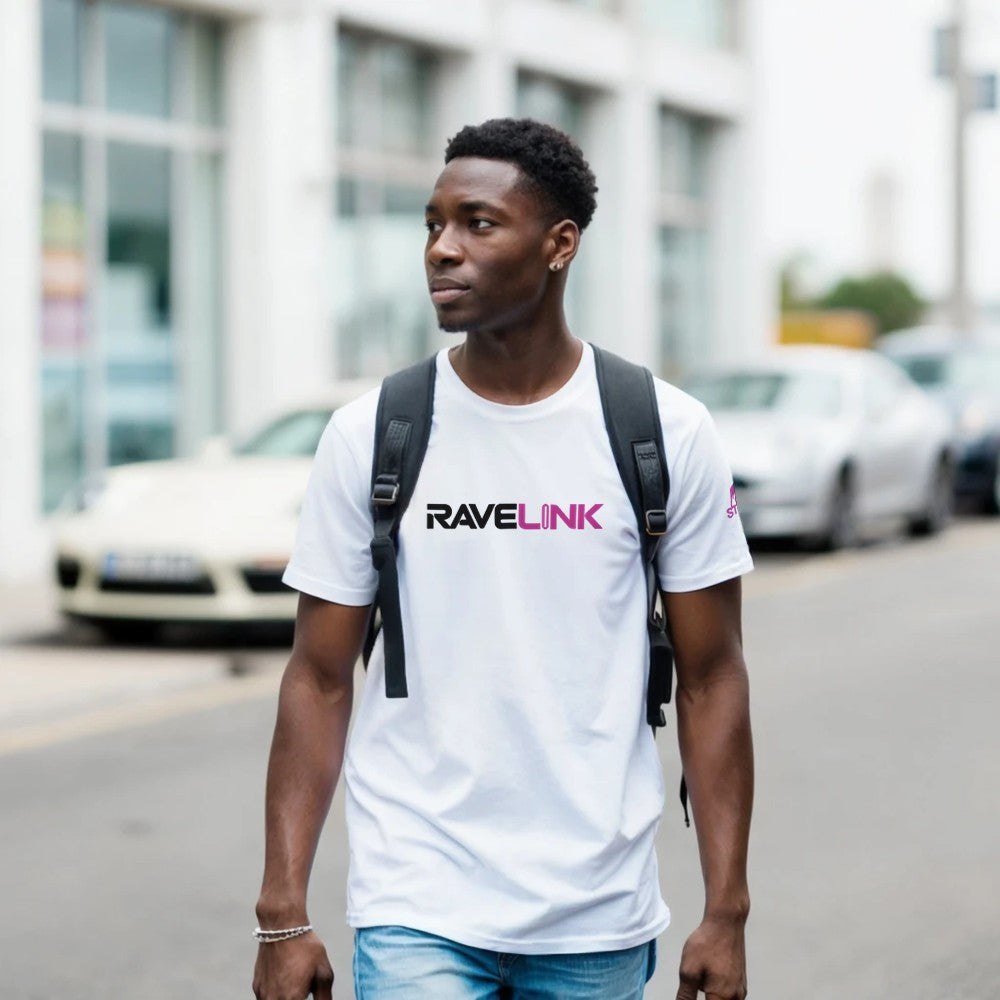 stomp ravewear - RaveLink Custom QR Code - Unisex t-shirt - white