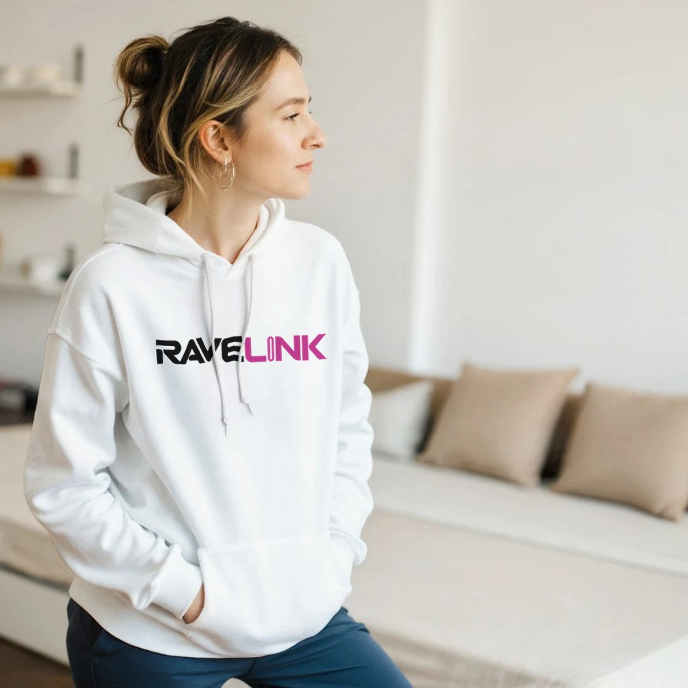 custom tiktok handle rave hoodie - instantly gain more follower on a night out - 100% custom techno - unisex - pink