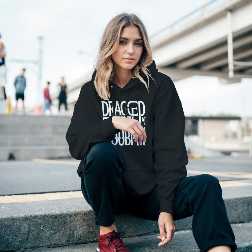 dragged to hell at 200bpm - Unisex rave hardcore hoodie - black
