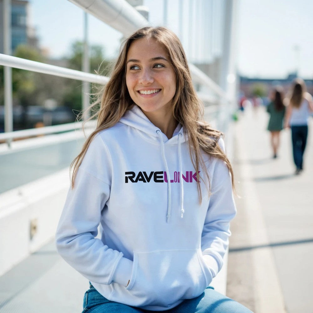 custom tiktok handle rave hoodie - instantly gain more follower on a night out - 100% custom techno - unisex - pink