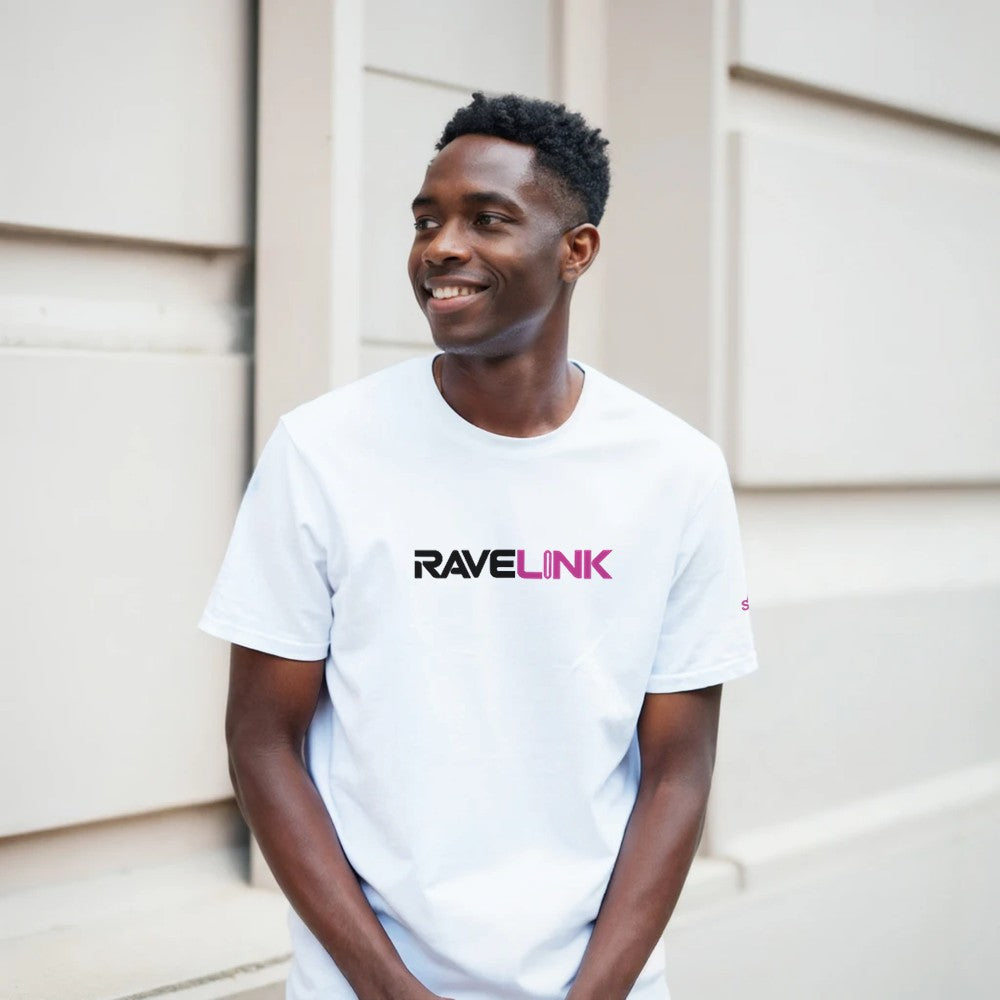 stomp ravewear - RaveLink Custom QR Code - Unisex t-shirt - white