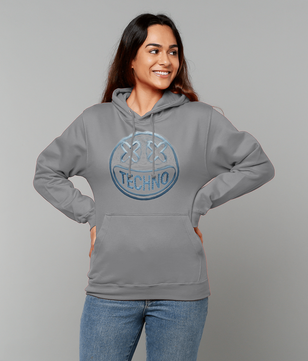 Techno smiley - Unisex hoodie - techno Saved me - light grey