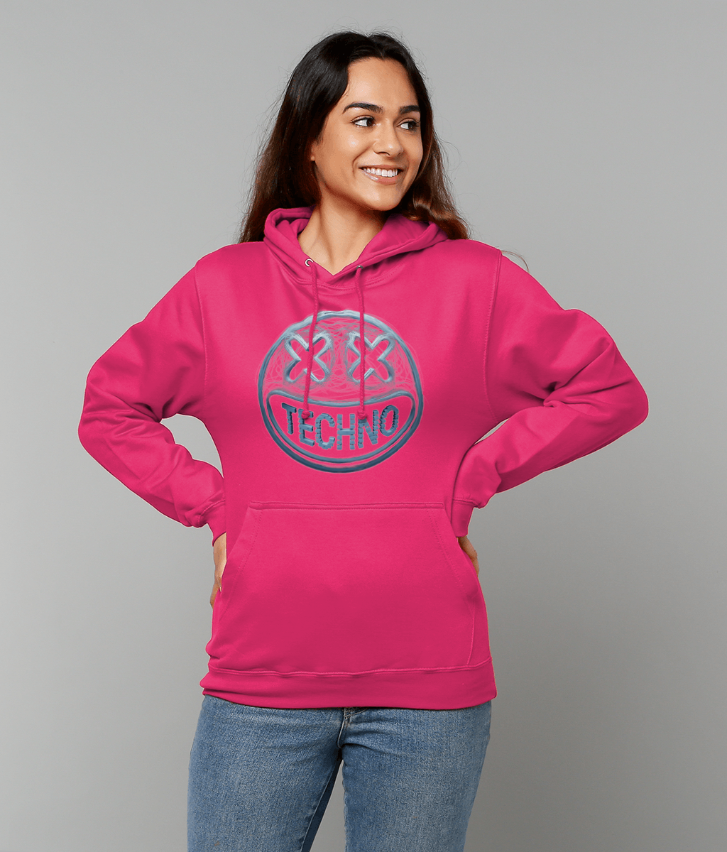 Techno smiley - Unisex hoodie - techno Saved me - pink